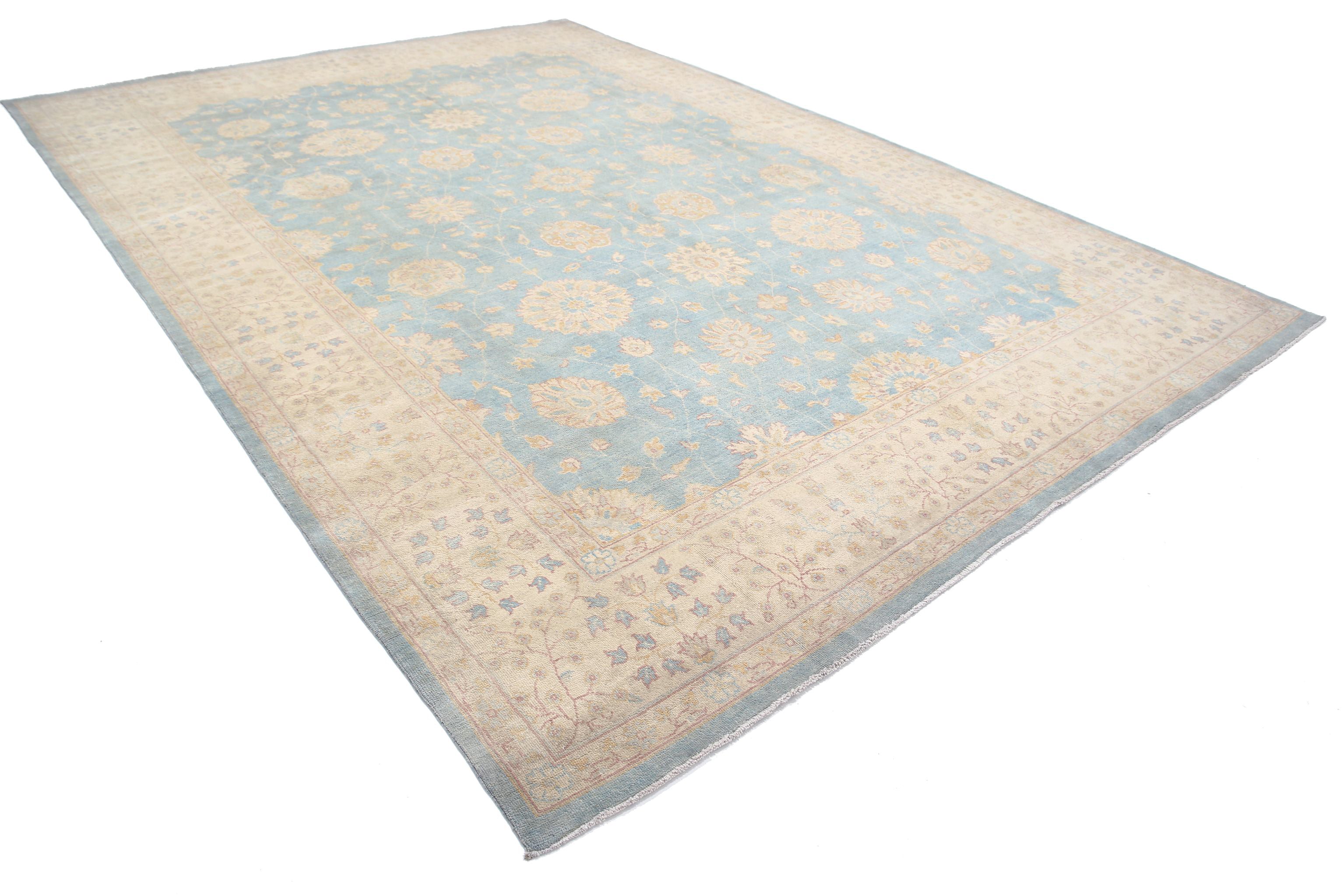 Hand Knotted Ziegler Farhan Gul Wool Rug - 9'10'' x 14'0''