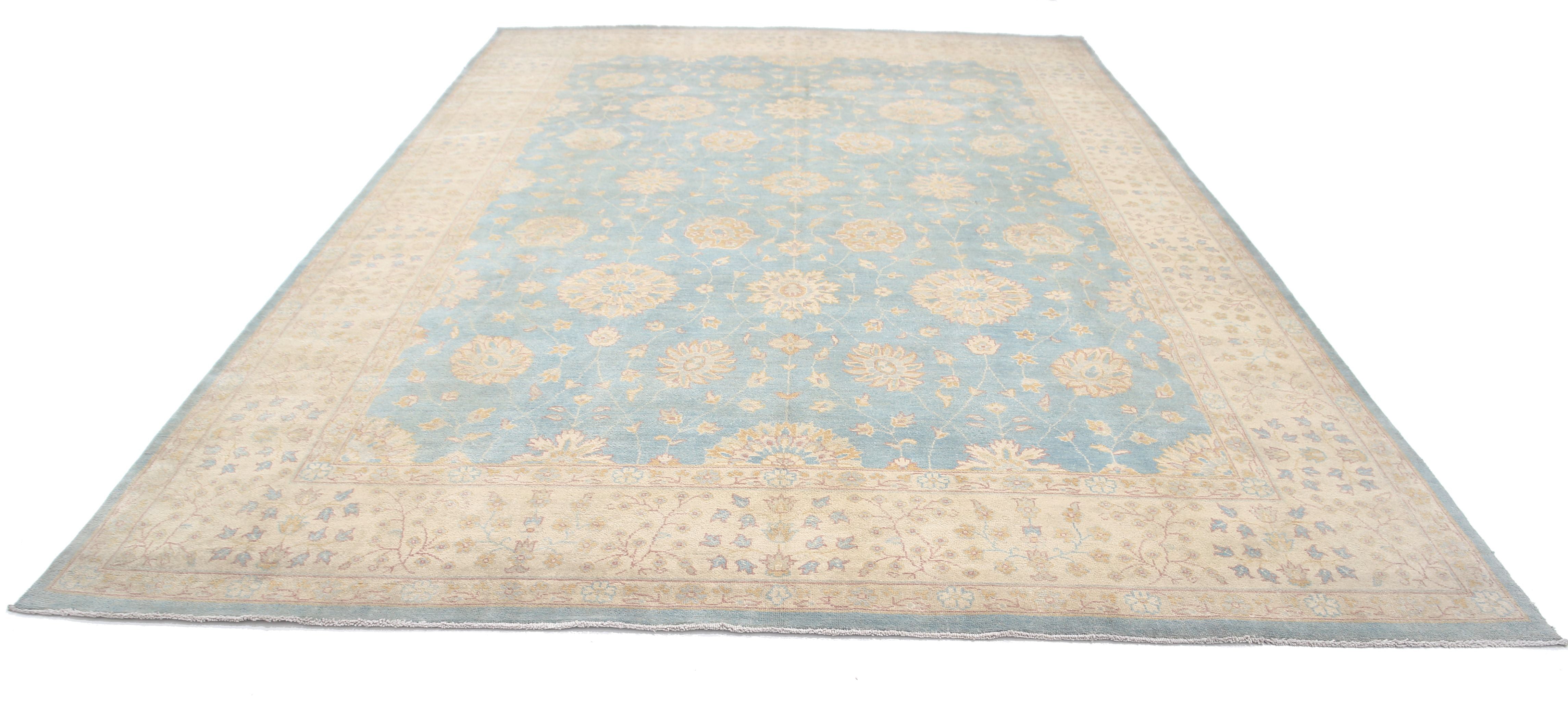Hand Knotted Ziegler Farhan Gul Wool Rug - 9'10'' x 14'0''