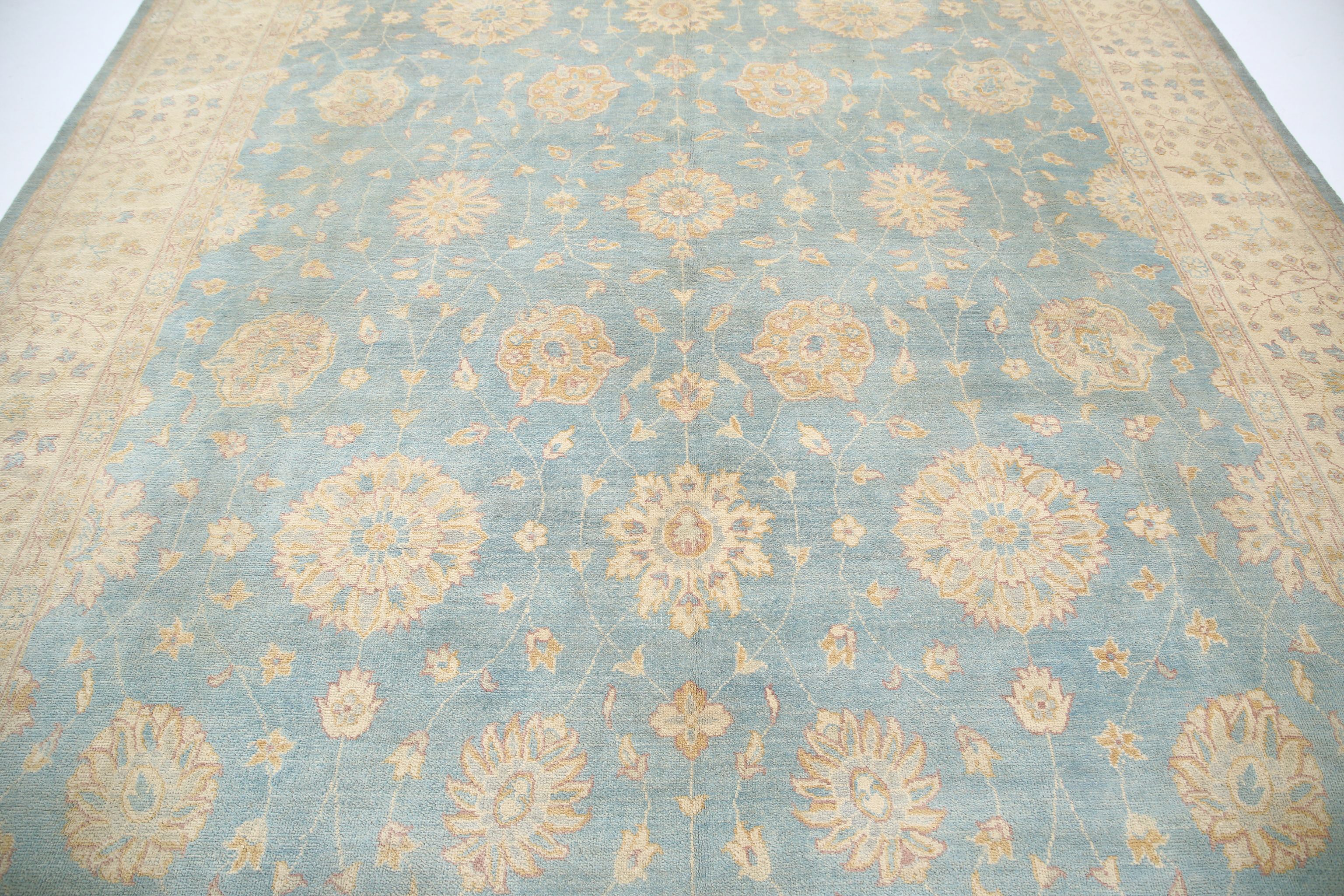Hand Knotted Ziegler Farhan Gul Wool Rug - 9'10'' x 14'0''