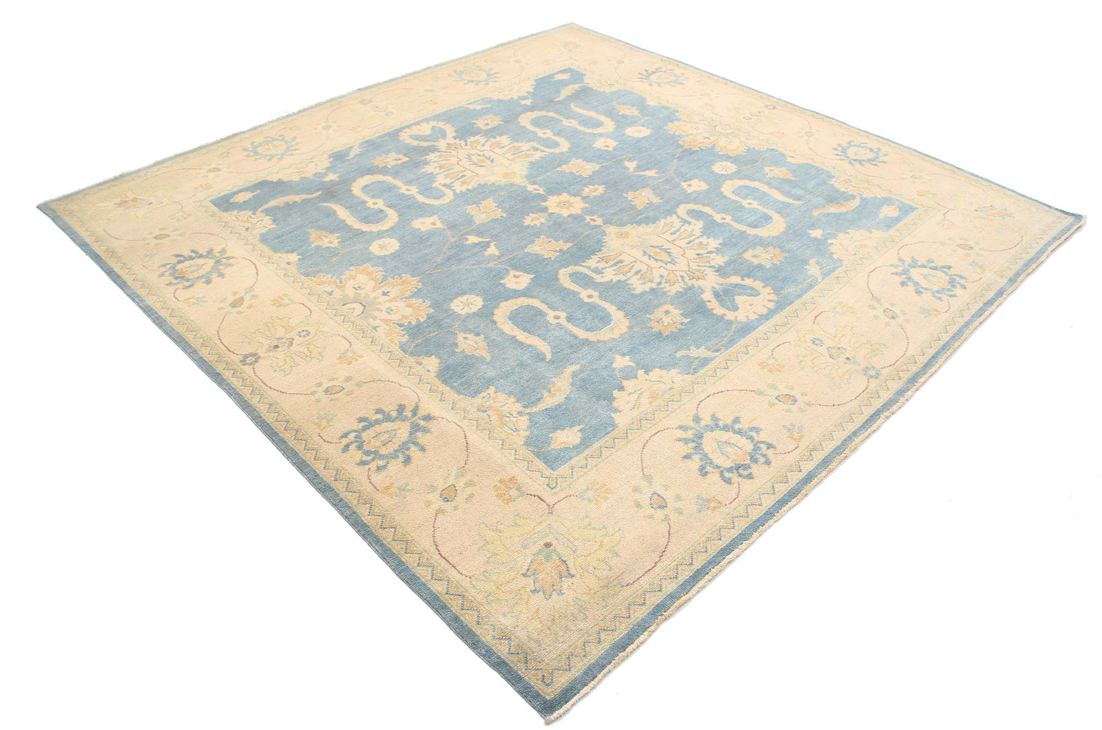 Hand Knotted Ziegler Farhan Gul Wool Rug - 7'9'' x 7'9''