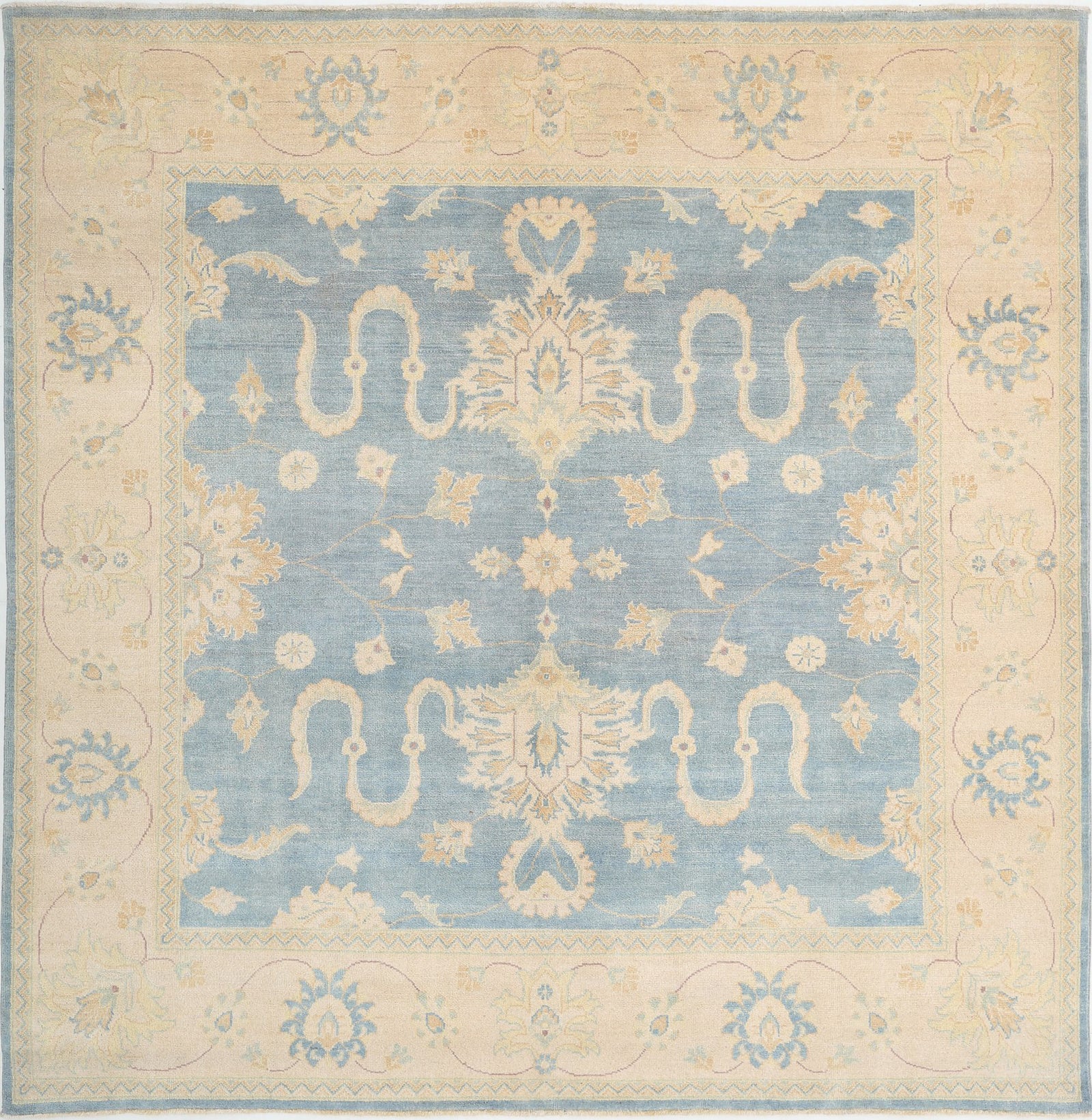 Hand Knotted Ziegler Farhan Gul Wool Rug - 7'9'' x 7'9''