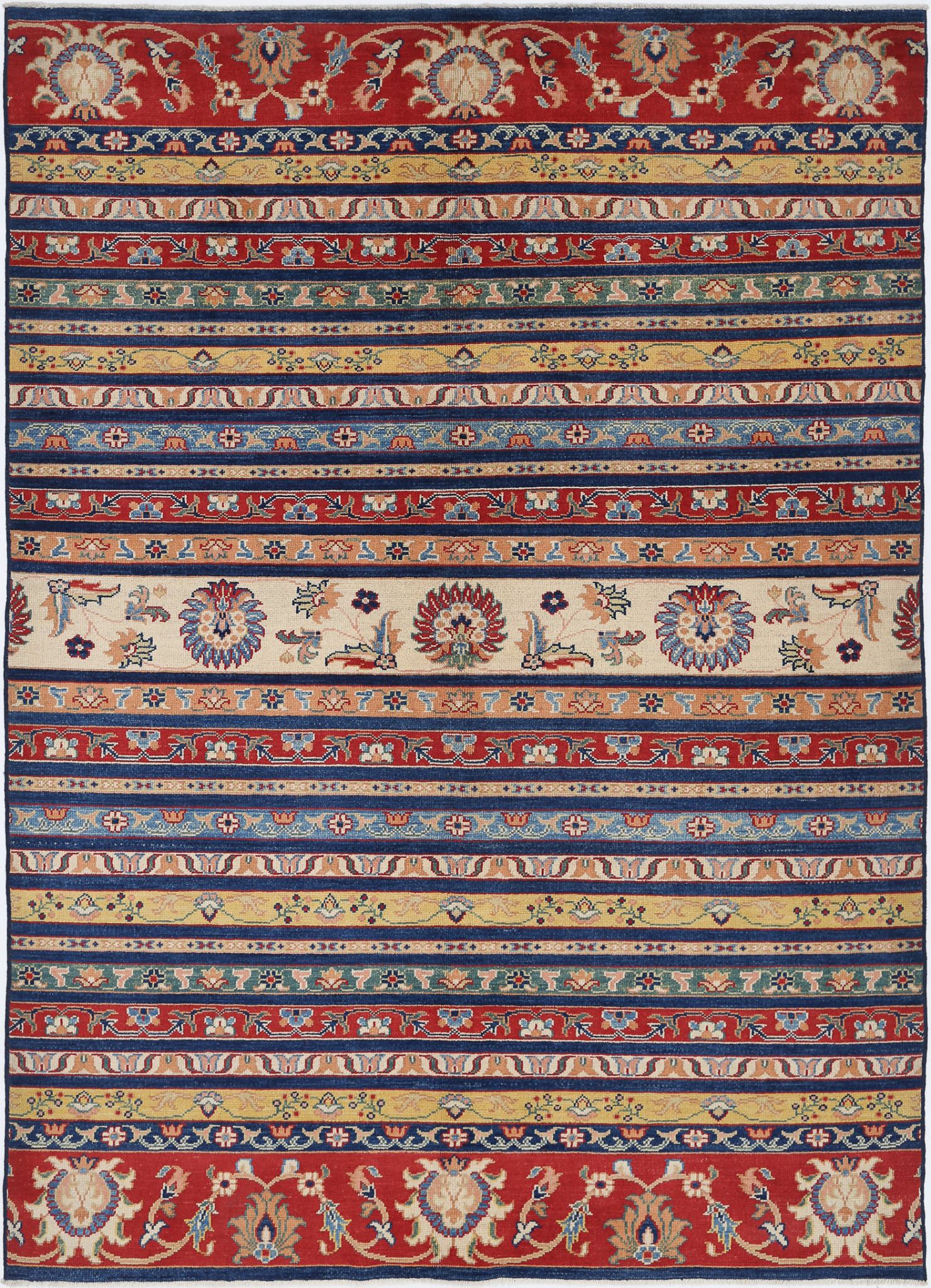 Hand Knotted Ziegler Farhan Gul Wool Rug - 6'7'' x 9'2''