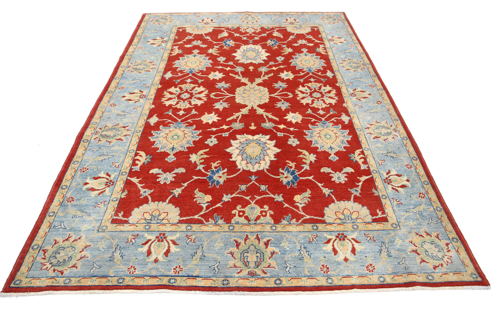 Hand Knotted Ziegler Farhan Gul Wool Rug - 6'0'' x 8'10''