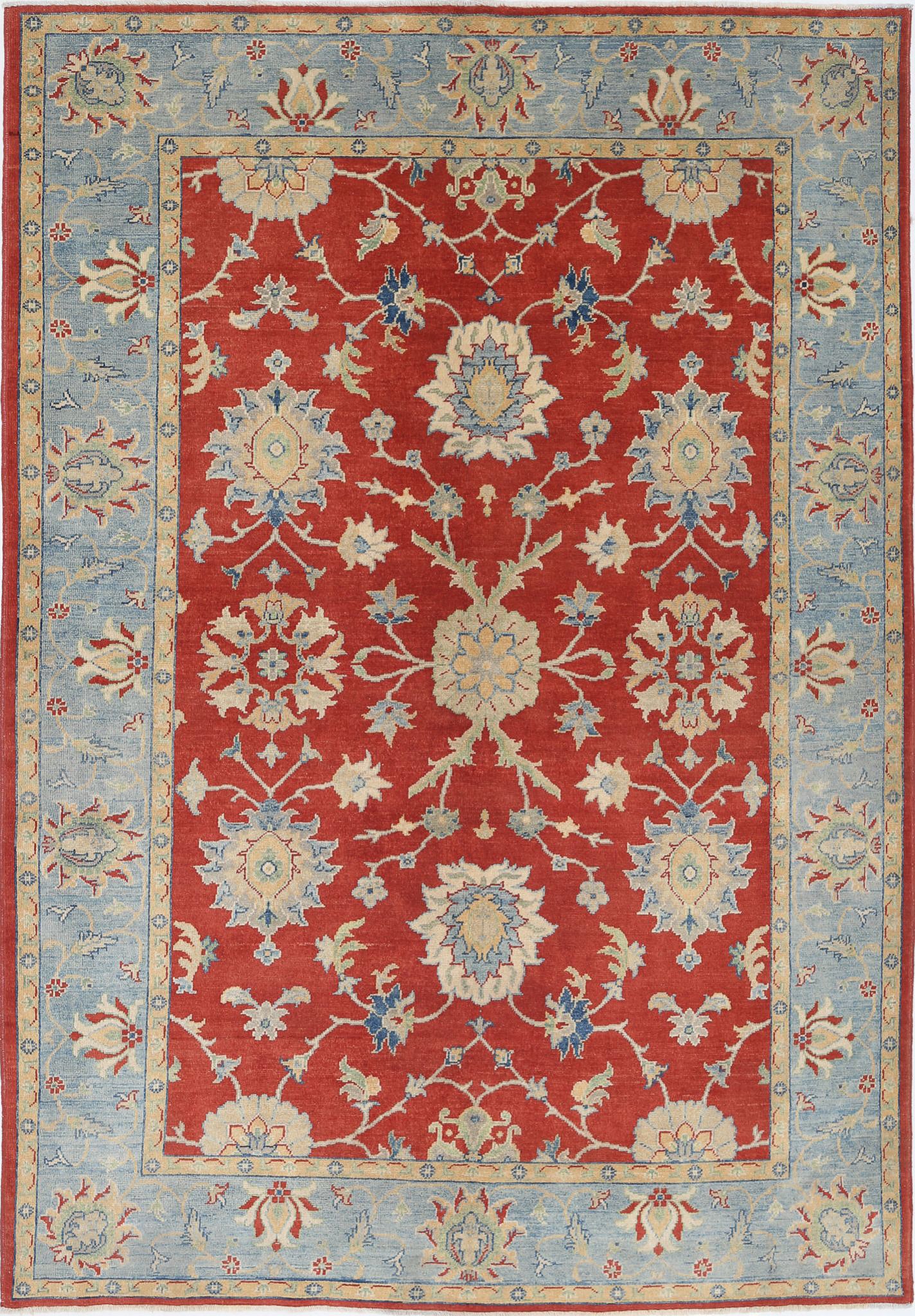 Hand Knotted Ziegler Farhan Gul Wool Rug - 6'0'' x 8'10''
