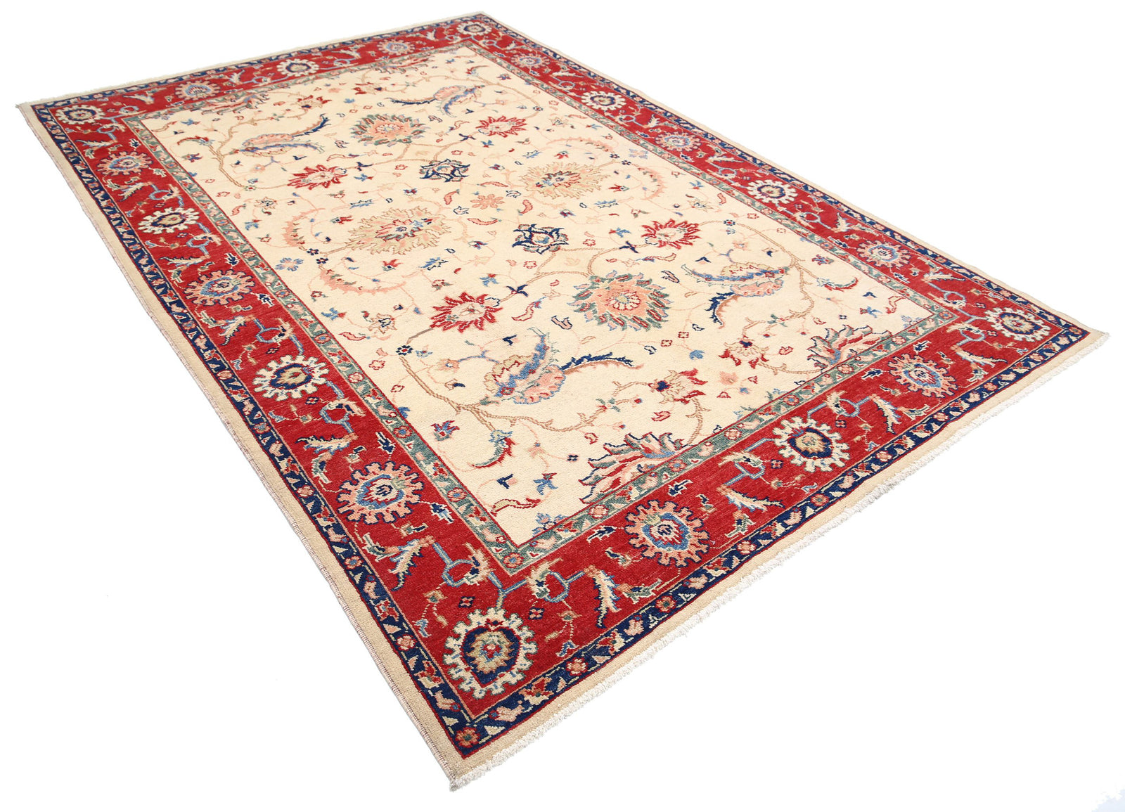 Hand Knotted Ziegler Farhan Gul Wool Rug - 6'2'' x 9'3''