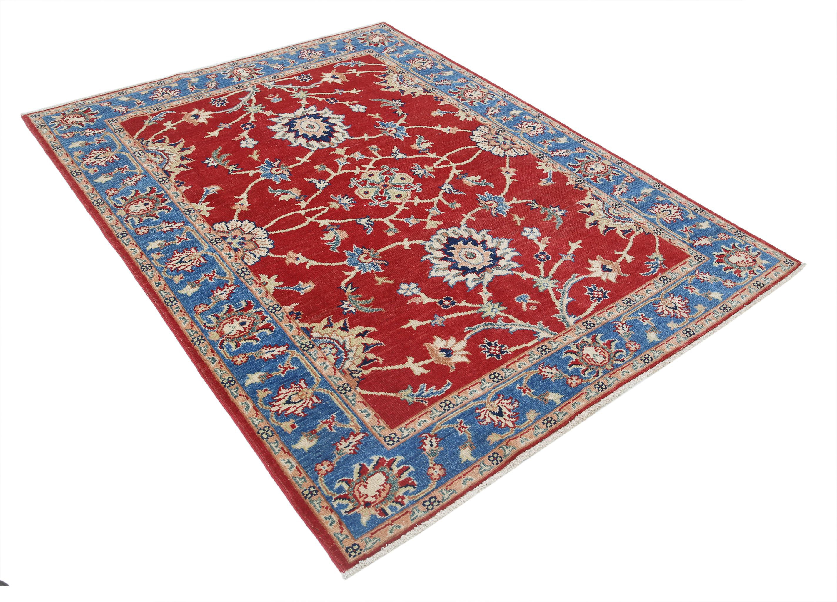 Hand Knotted Ziegler Farhan Gul Wool Rug - 5'0'' x 6'6''