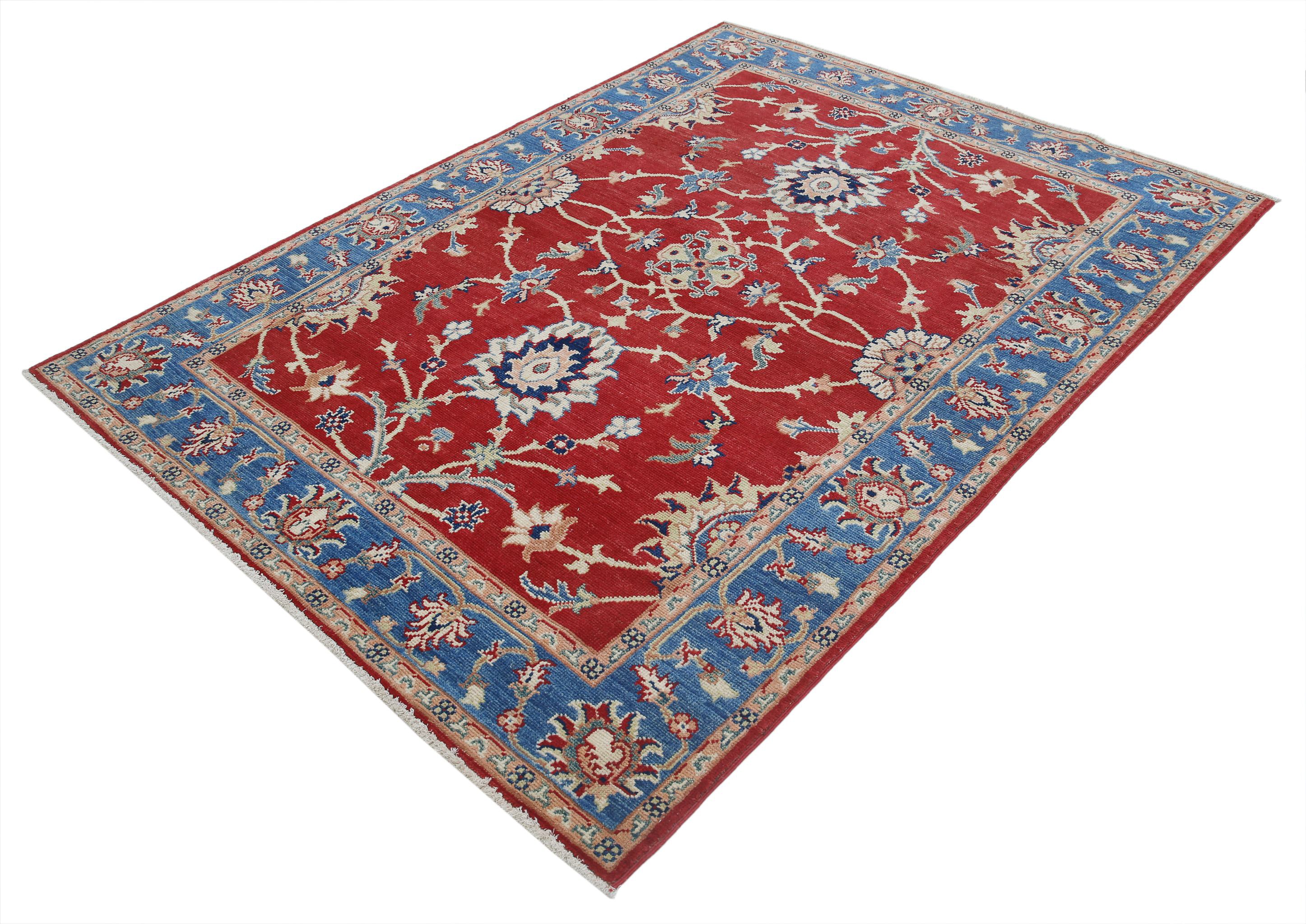 Hand Knotted Ziegler Farhan Gul Wool Rug - 5'0'' x 6'6''