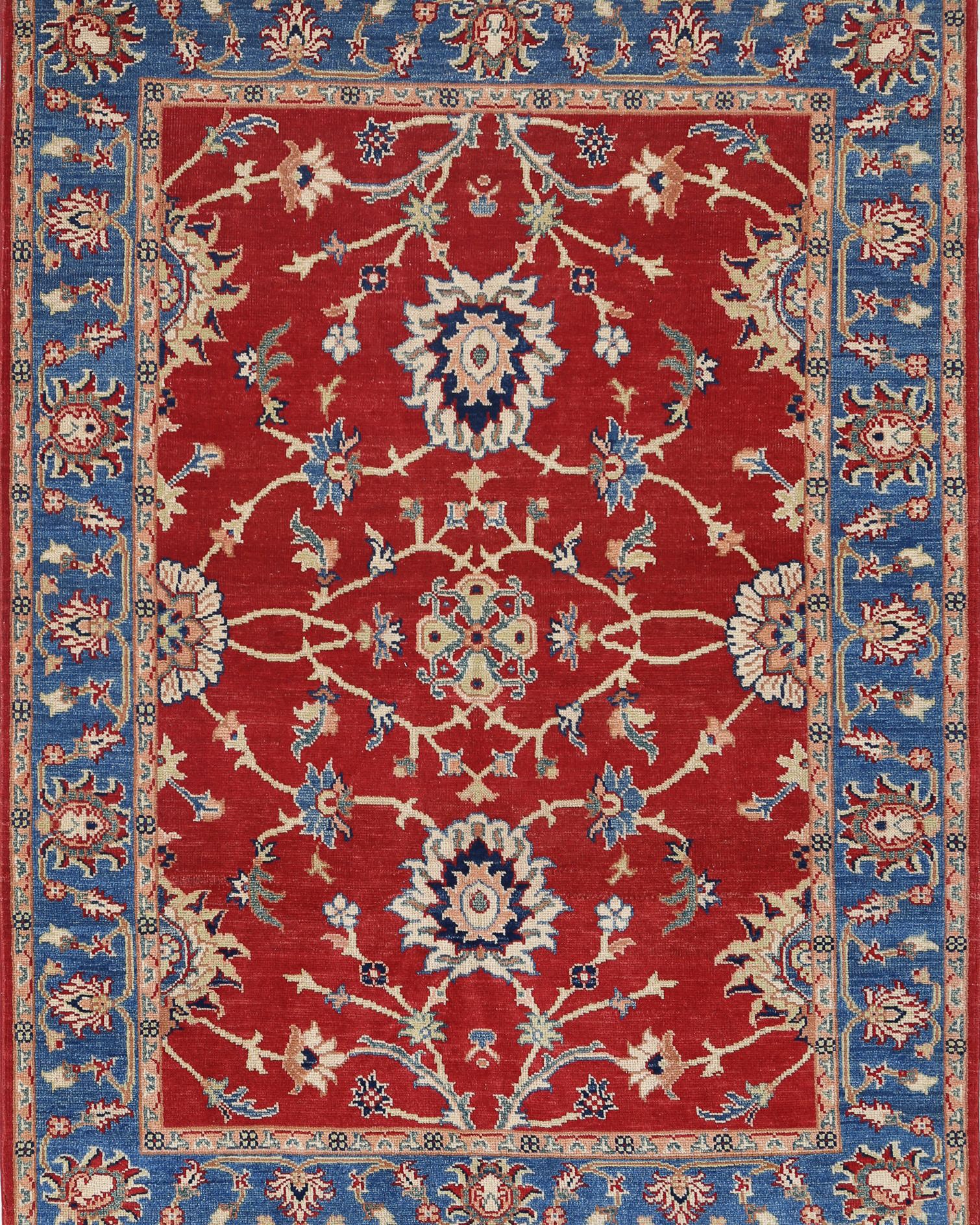 Hand Knotted Ziegler Farhan Gul Wool Rug - 5'0'' x 6'6''