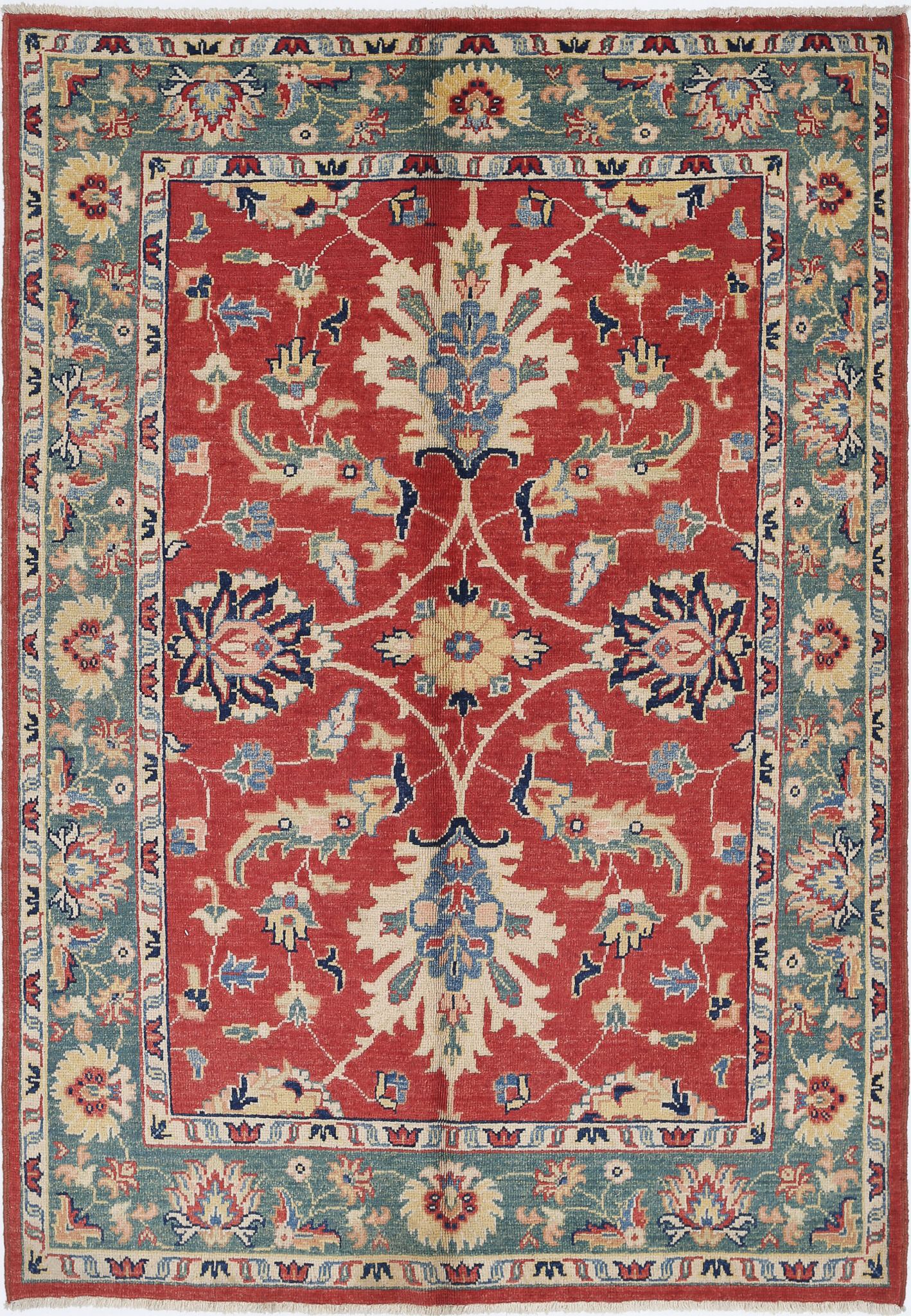 Hand Knotted Ziegler Farhan Gul Wool Rug - 4'8'' x 6'9''