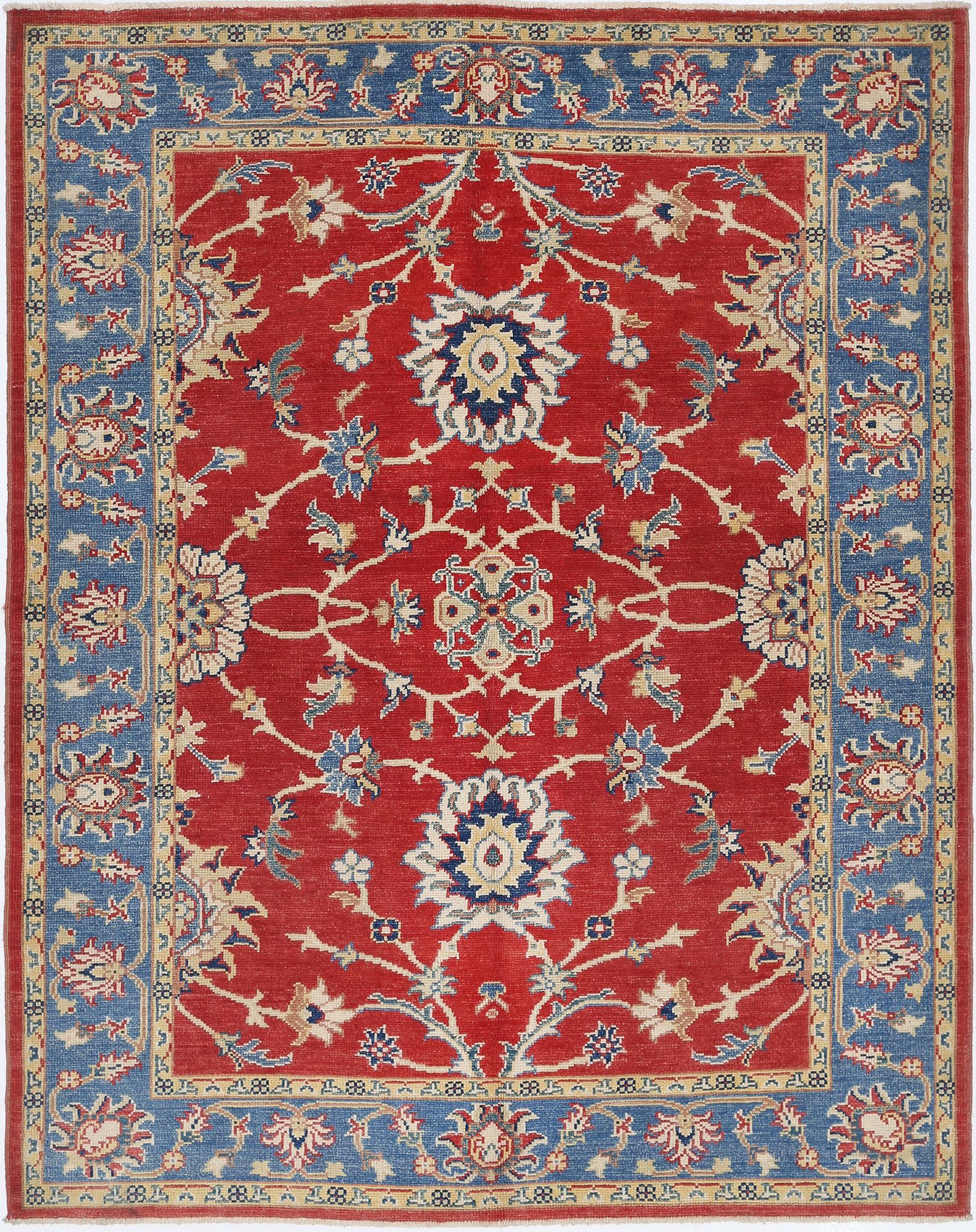 Hand Knotted Ziegler Farhan Gul Wool Rug - 5'0'' x 6'4''