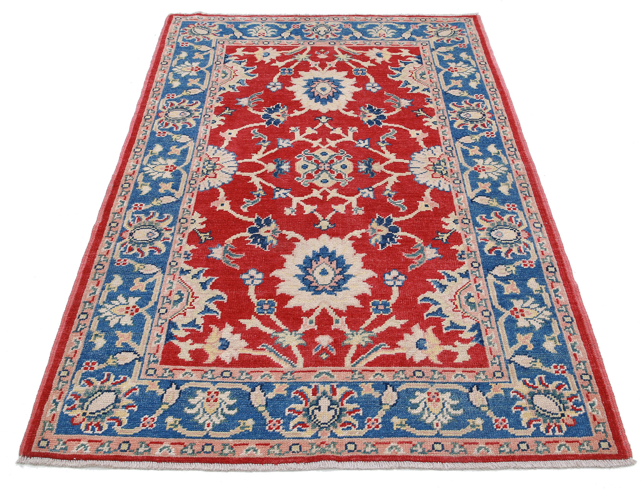 Alfombra de lana Ziegler Farhan Gul anudada a mano - 4'0'' x 6'1''