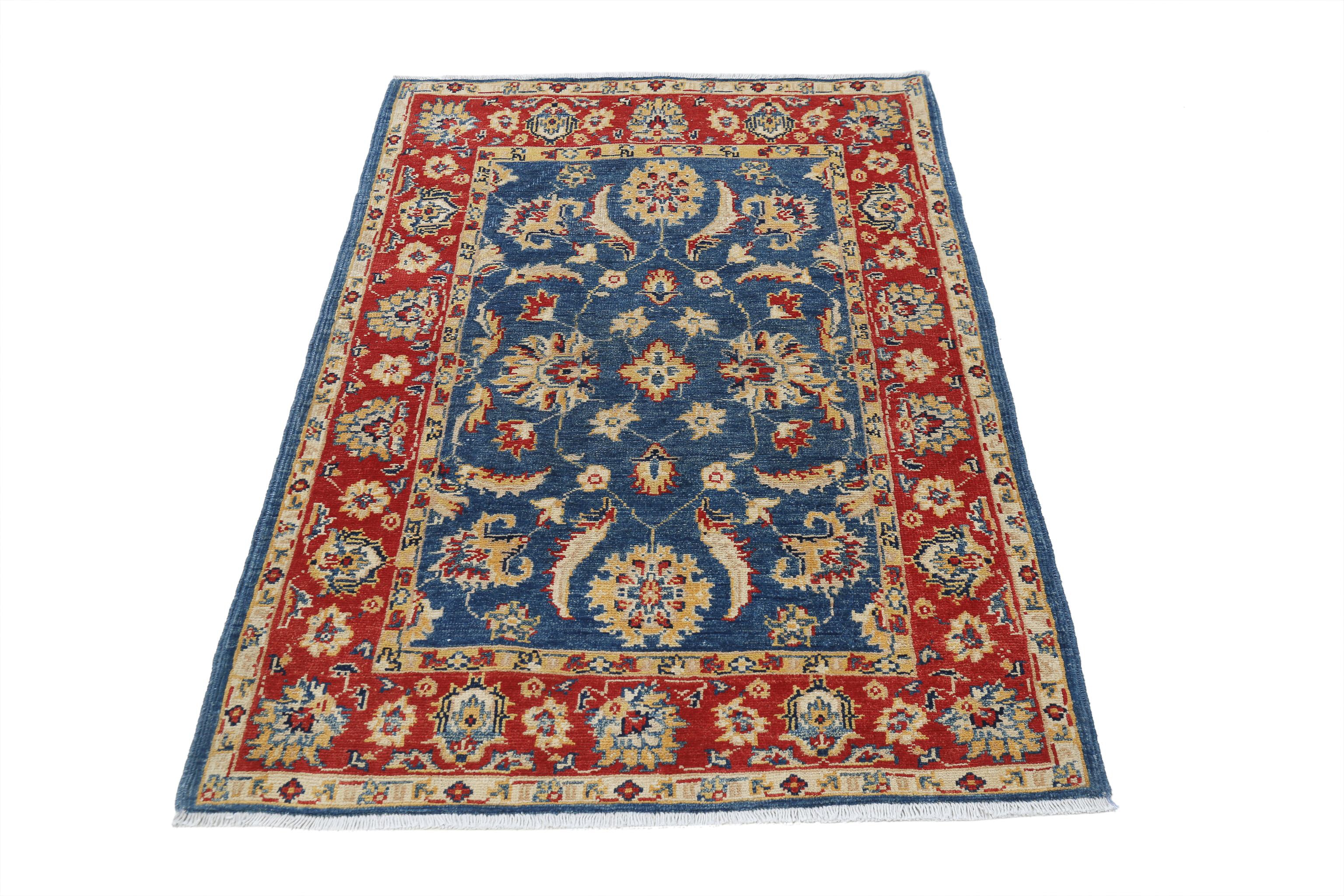 Alfombra de lana Ziegler Farhan Gul anudada a mano - 3'4'' x 4'9''