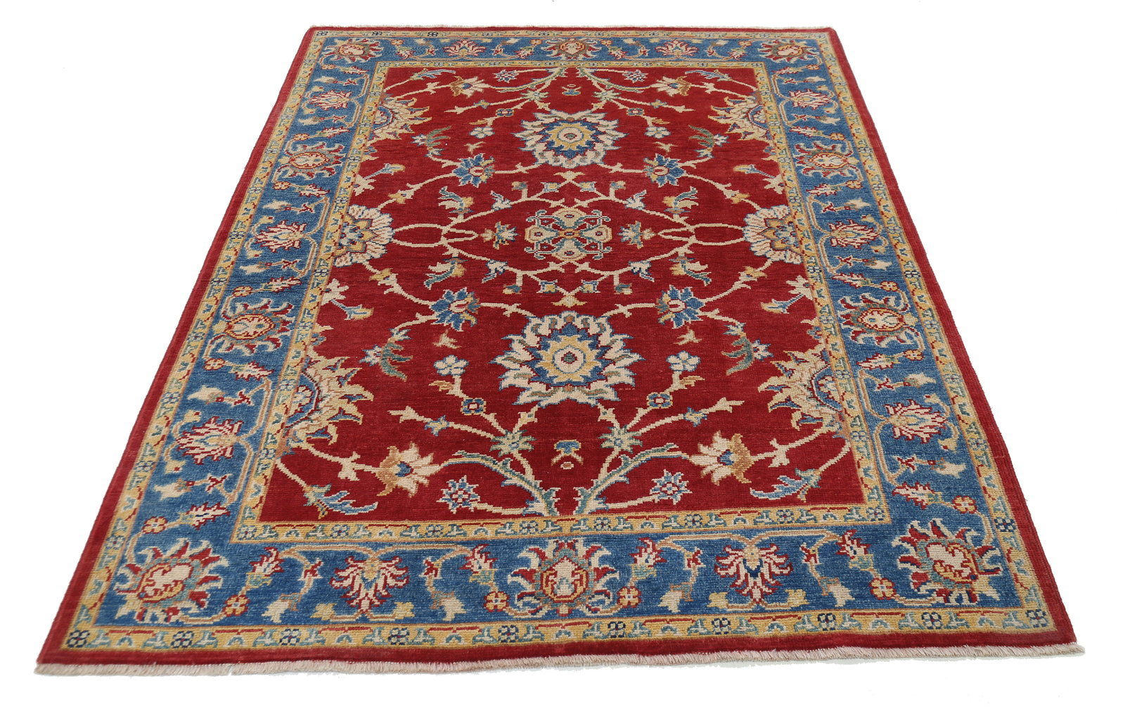 Hand Knotted Ziegler Farhan Gul Wool Rug - 5'1'' x 6'6''