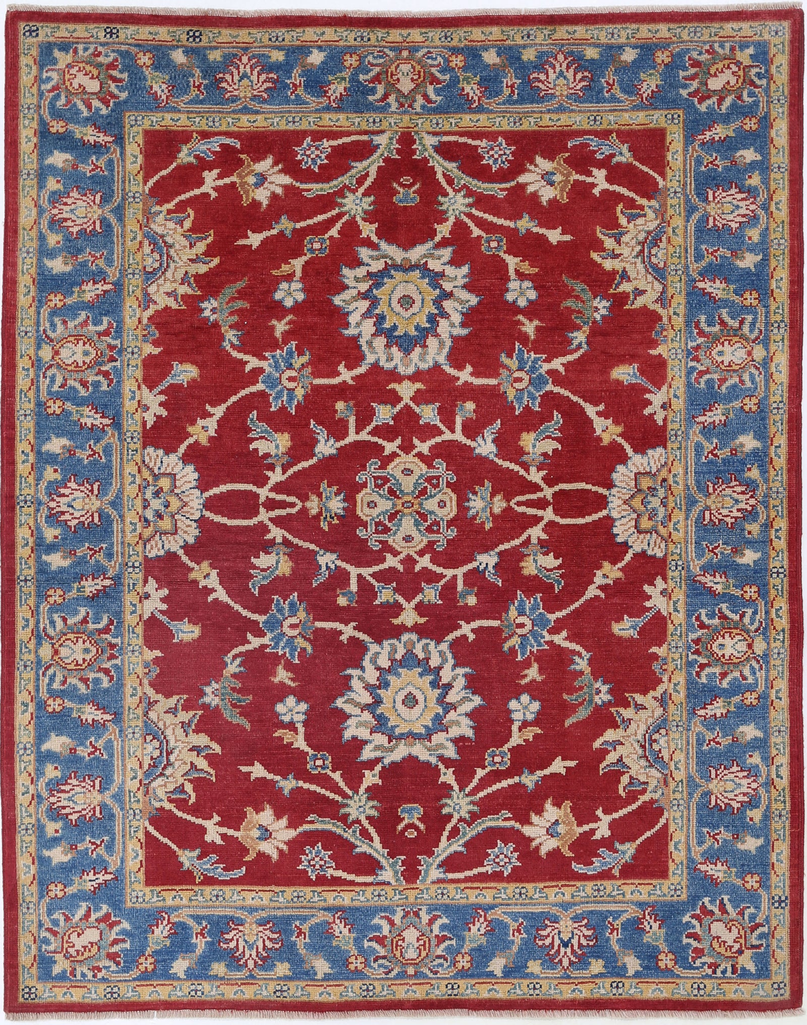Hand Knotted Ziegler Farhan Gul Wool Rug - 5'1'' x 6'6''