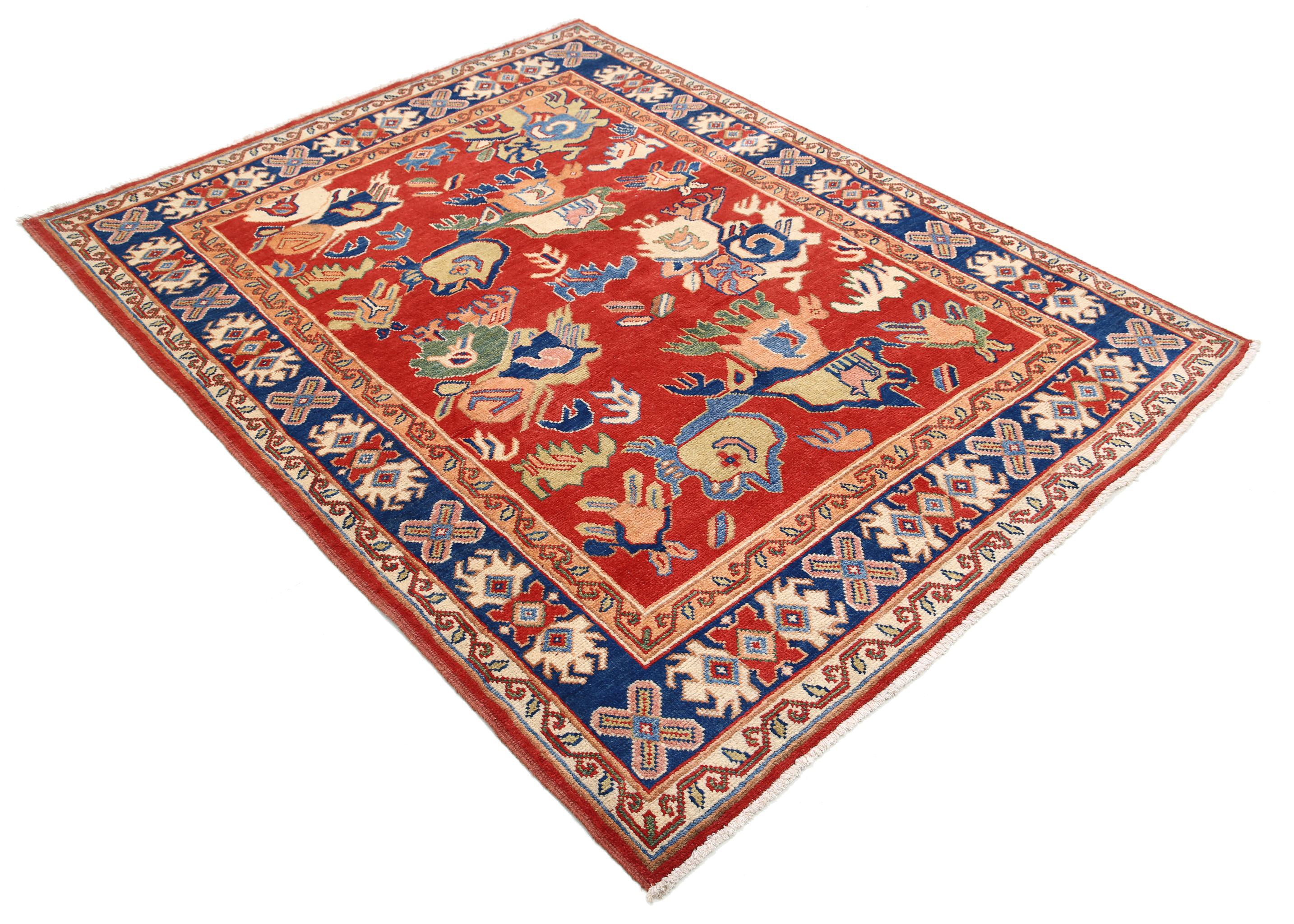 Hand Knotted Ziegler Farhan Gul Wool Rug - 5'0'' x 6'4''