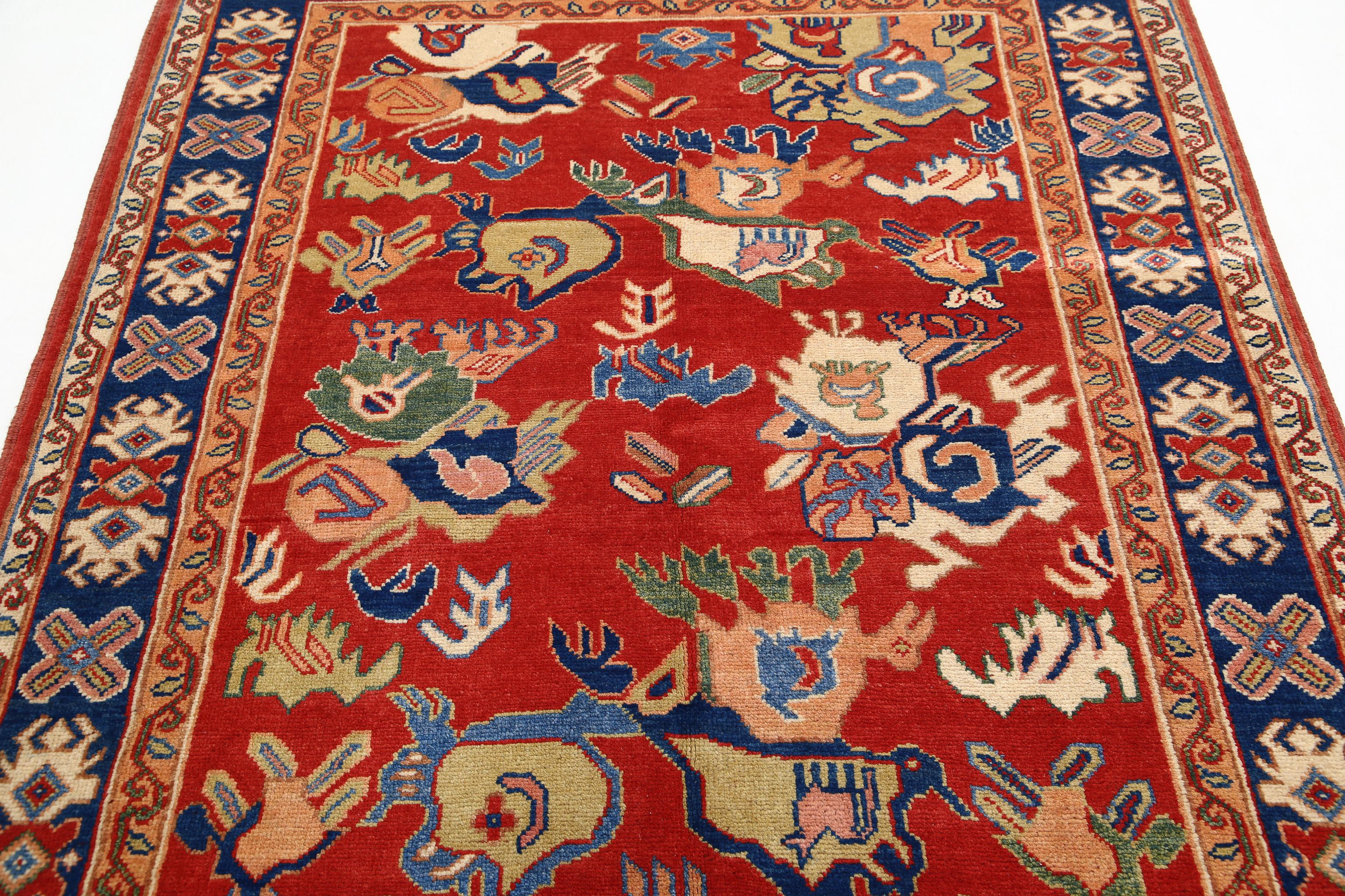 Hand Knotted Ziegler Farhan Gul Wool Rug - 5'0'' x 6'4''