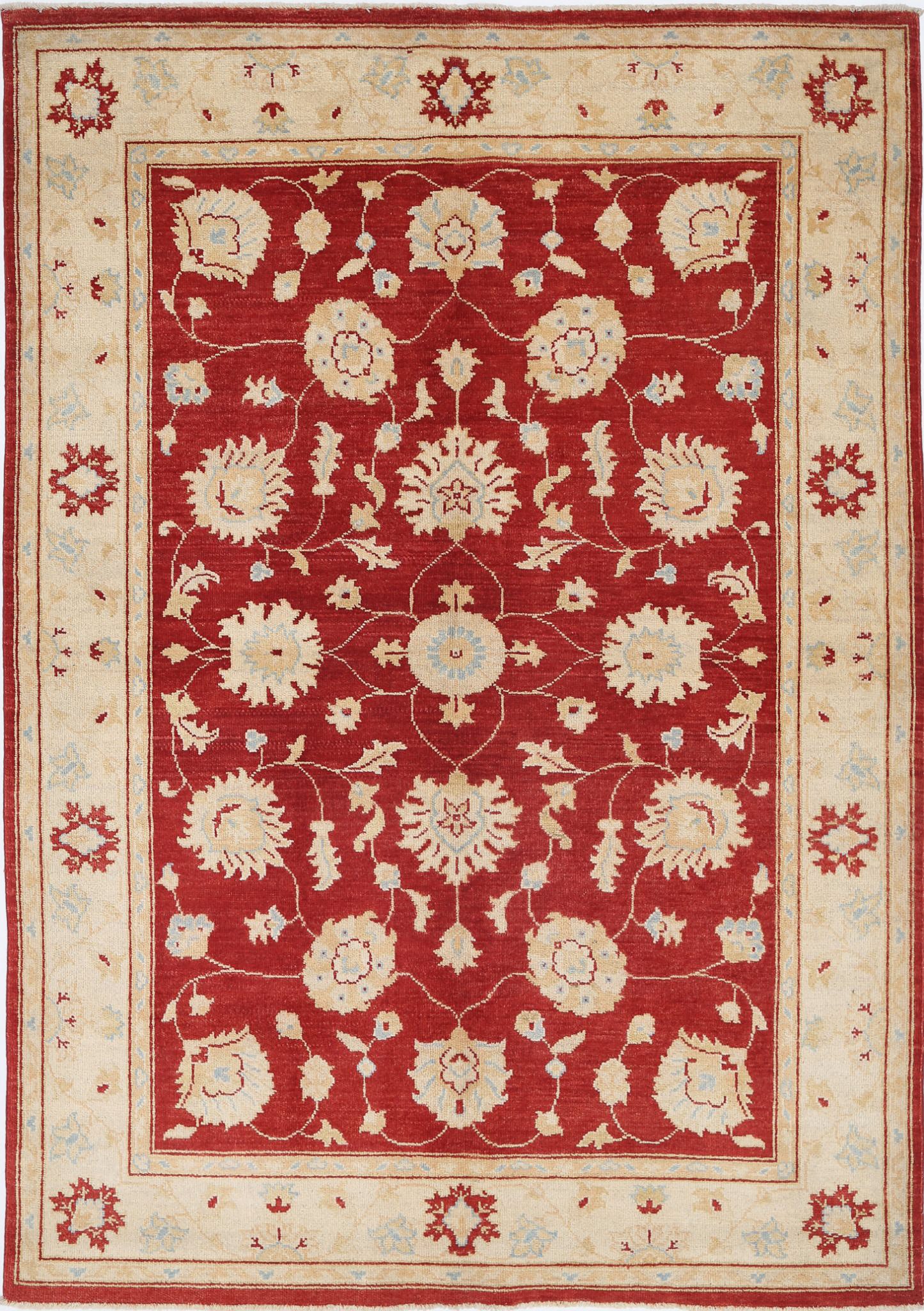 Hand Knotted Ziegler Farhan Gul Wool Rug - 4'11'' x 7'1''