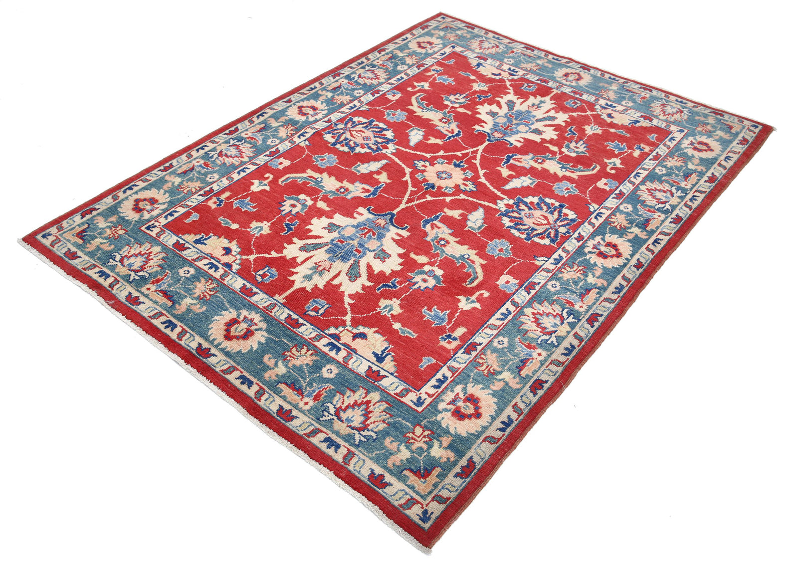 Hand Knotted Ziegler Farhan Gul Wool Rug - 4'9'' x 6'6''