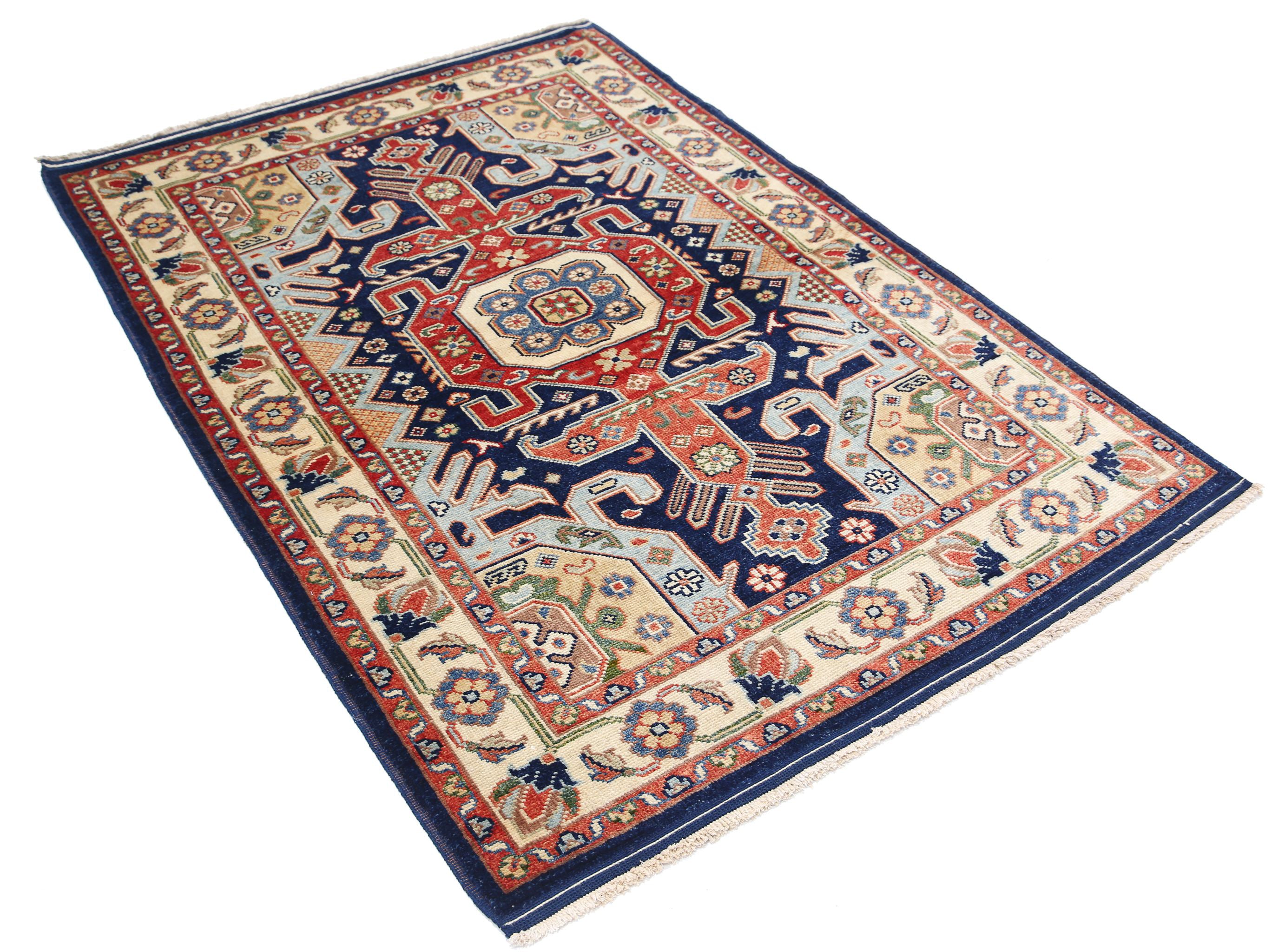 Hand Knotted Ziegler Farhan Gul Wool Rug - 4'2'' x 5'10''