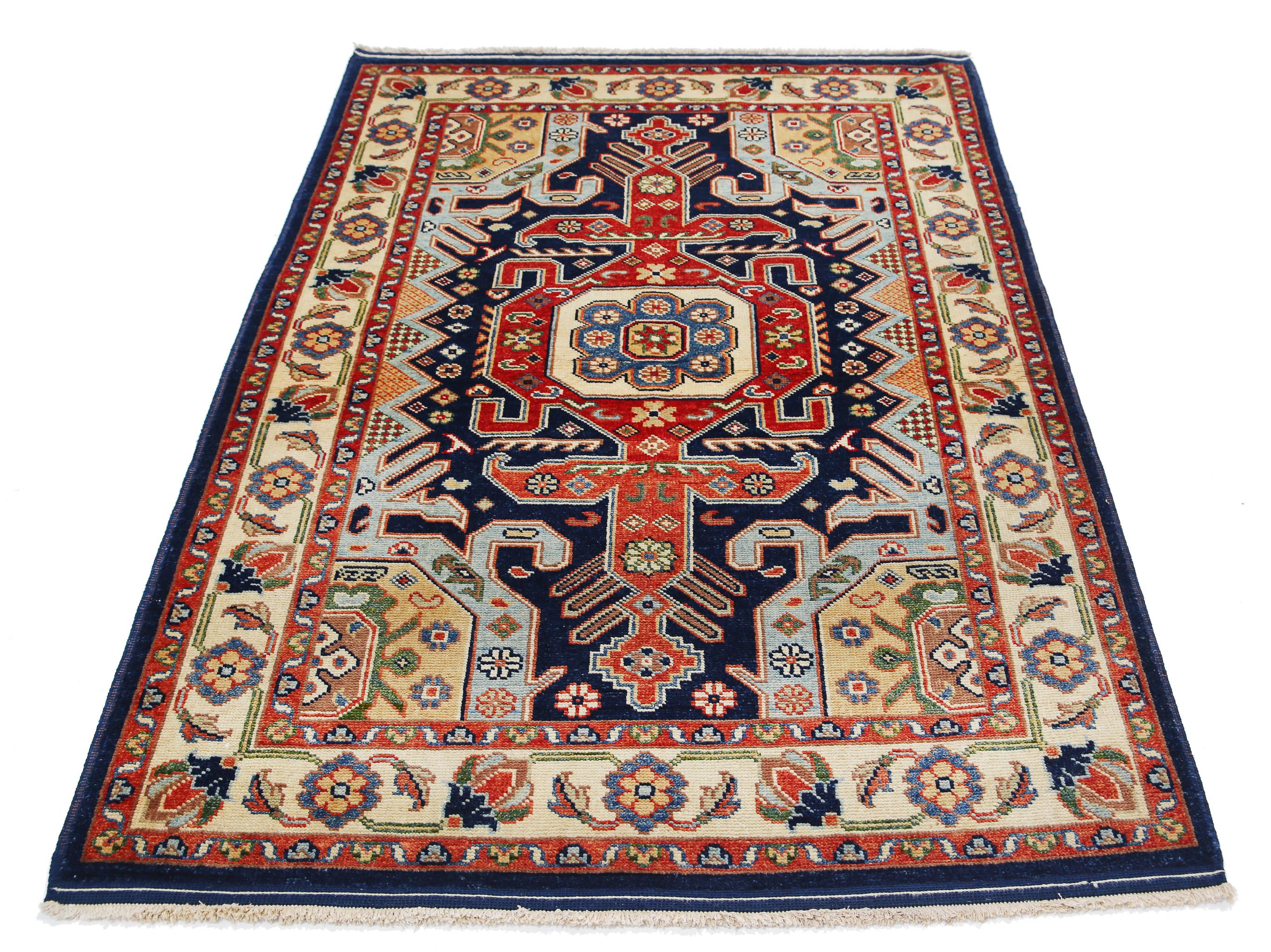 Hand Knotted Ziegler Farhan Gul Wool Rug - 4'2'' x 5'10''