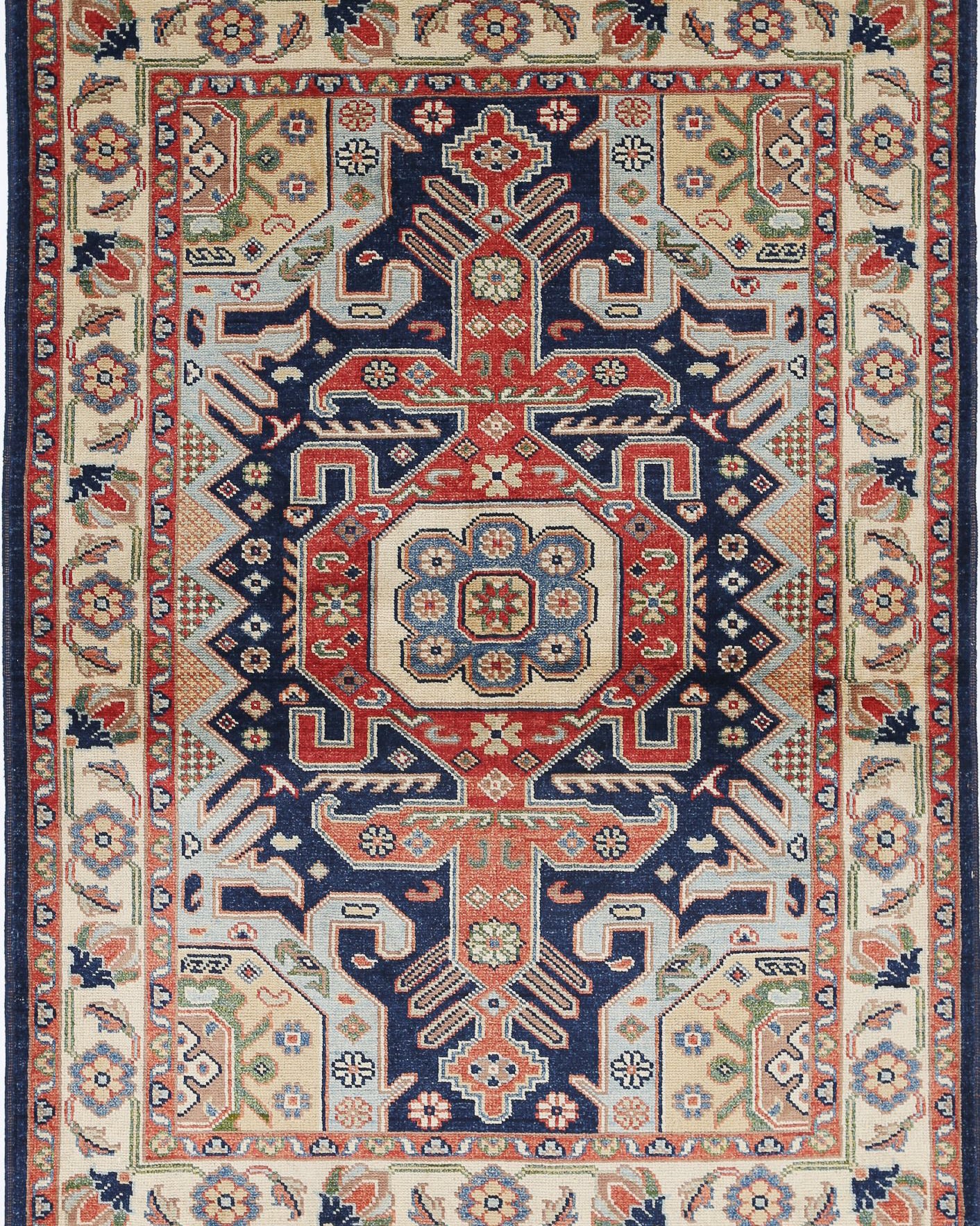 Hand Knotted Ziegler Farhan Gul Wool Rug - 4'2'' x 5'10''