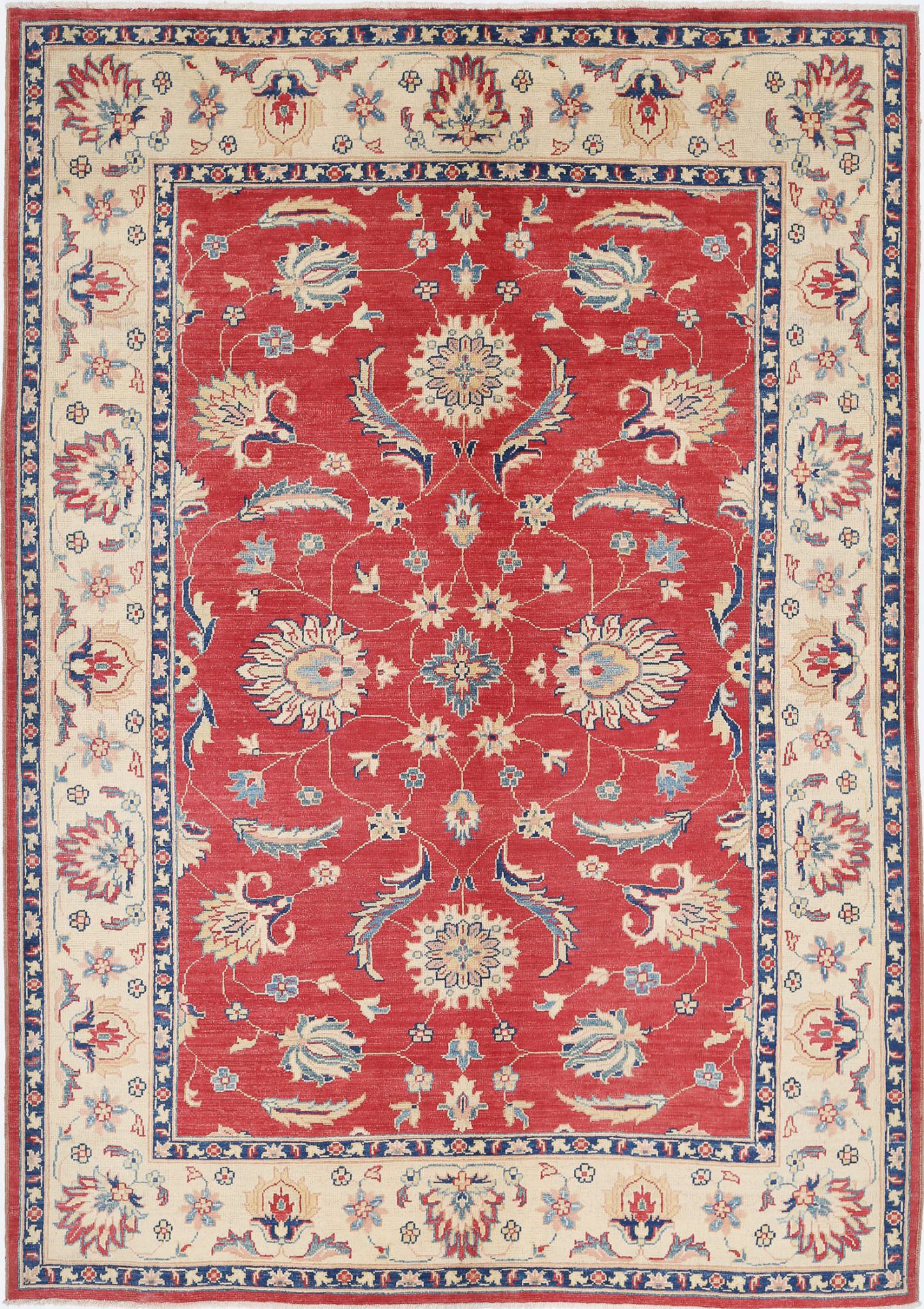 Hand Knotted Ziegler Farhan Gul Wool Rug - 6'8'' x 9'6''