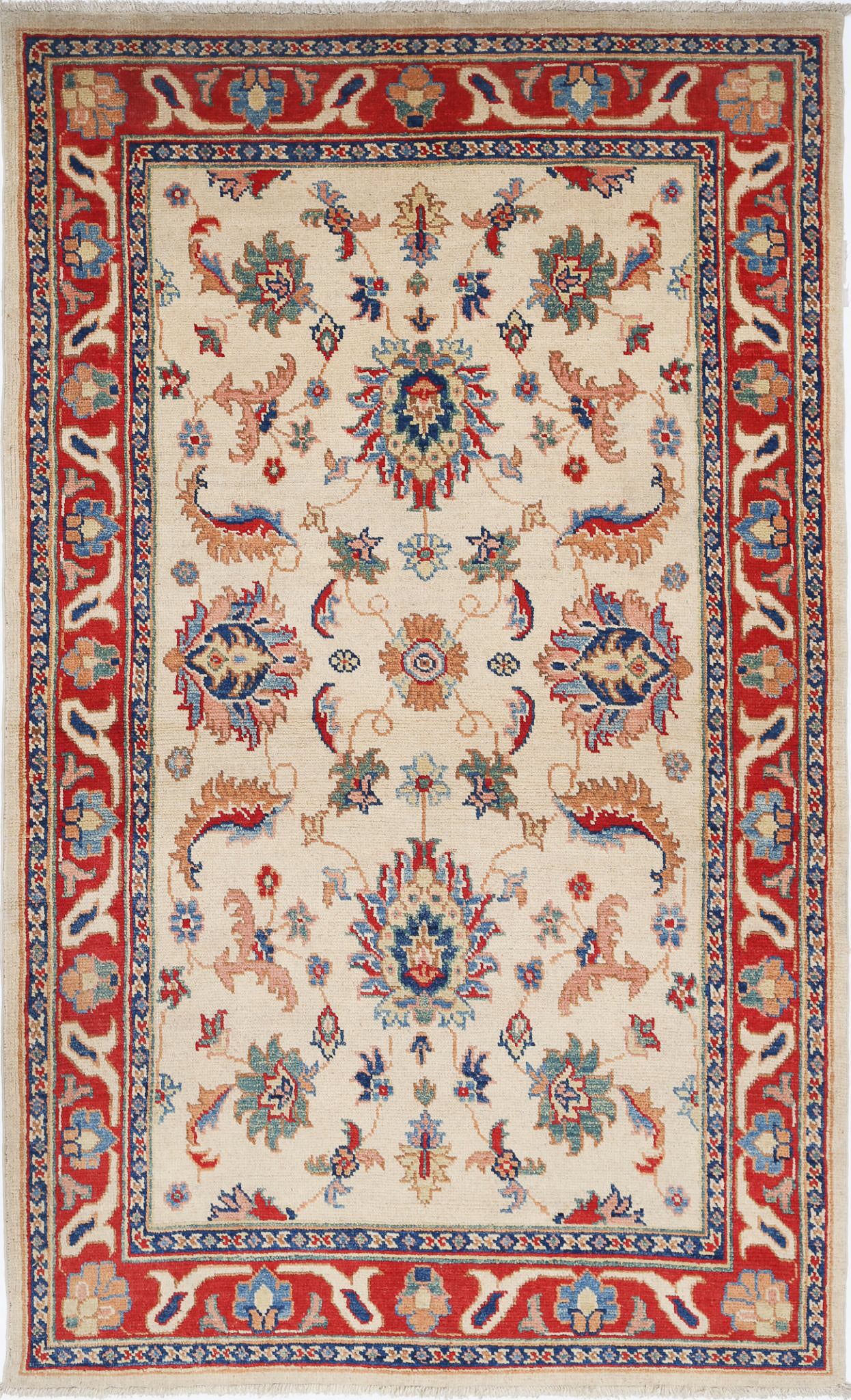 Hand Knotted Ziegler Farhan Gul Wool Rug - 4'0'' x 6'7''