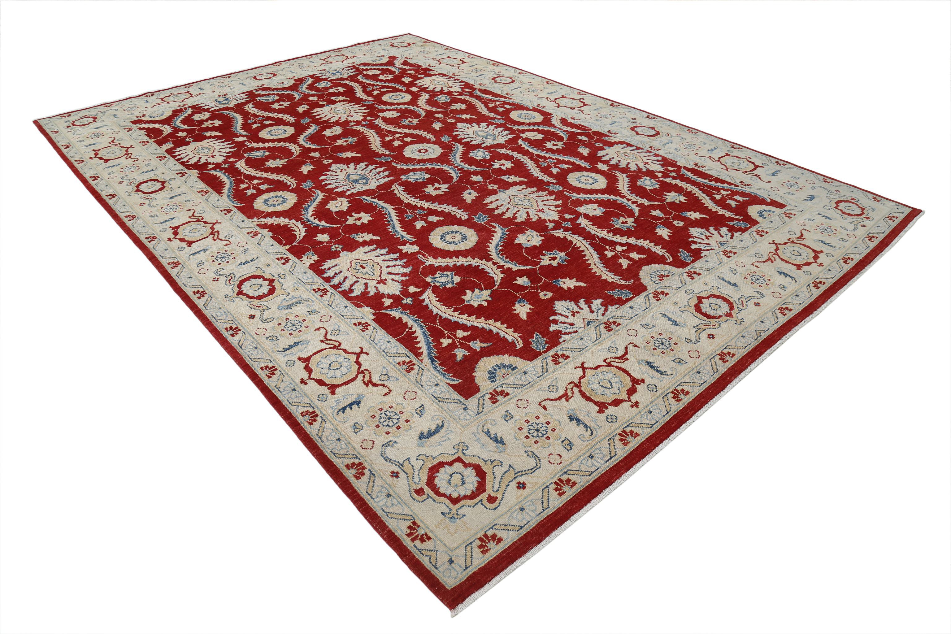 Hand Knotted Ziegler Farhan Gul Wool Rug - 8'9'' x 12'4''