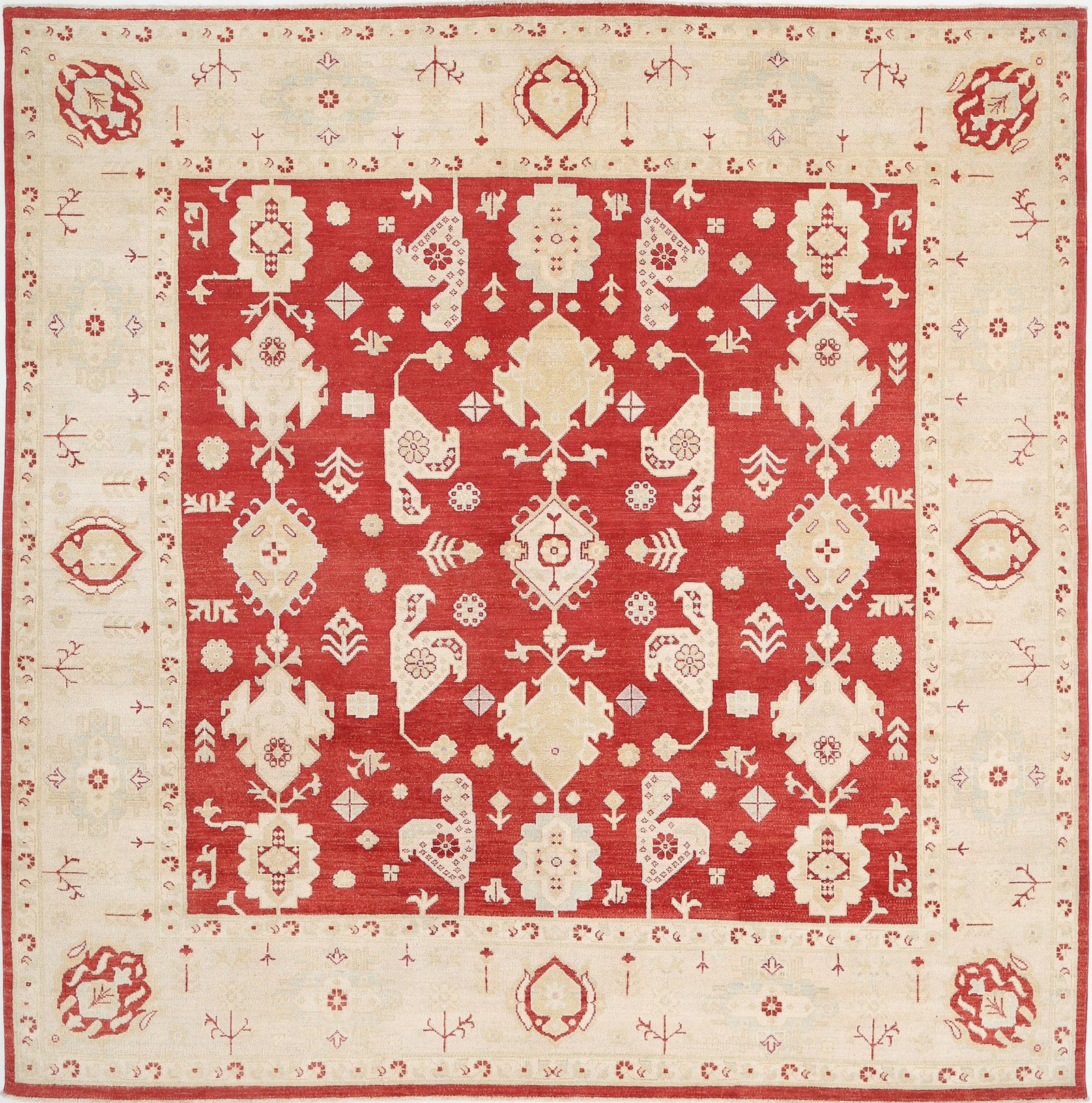 Hand Knotted Ziegler Farhan Gul Wool Rug - 9'0'' x 9'3''