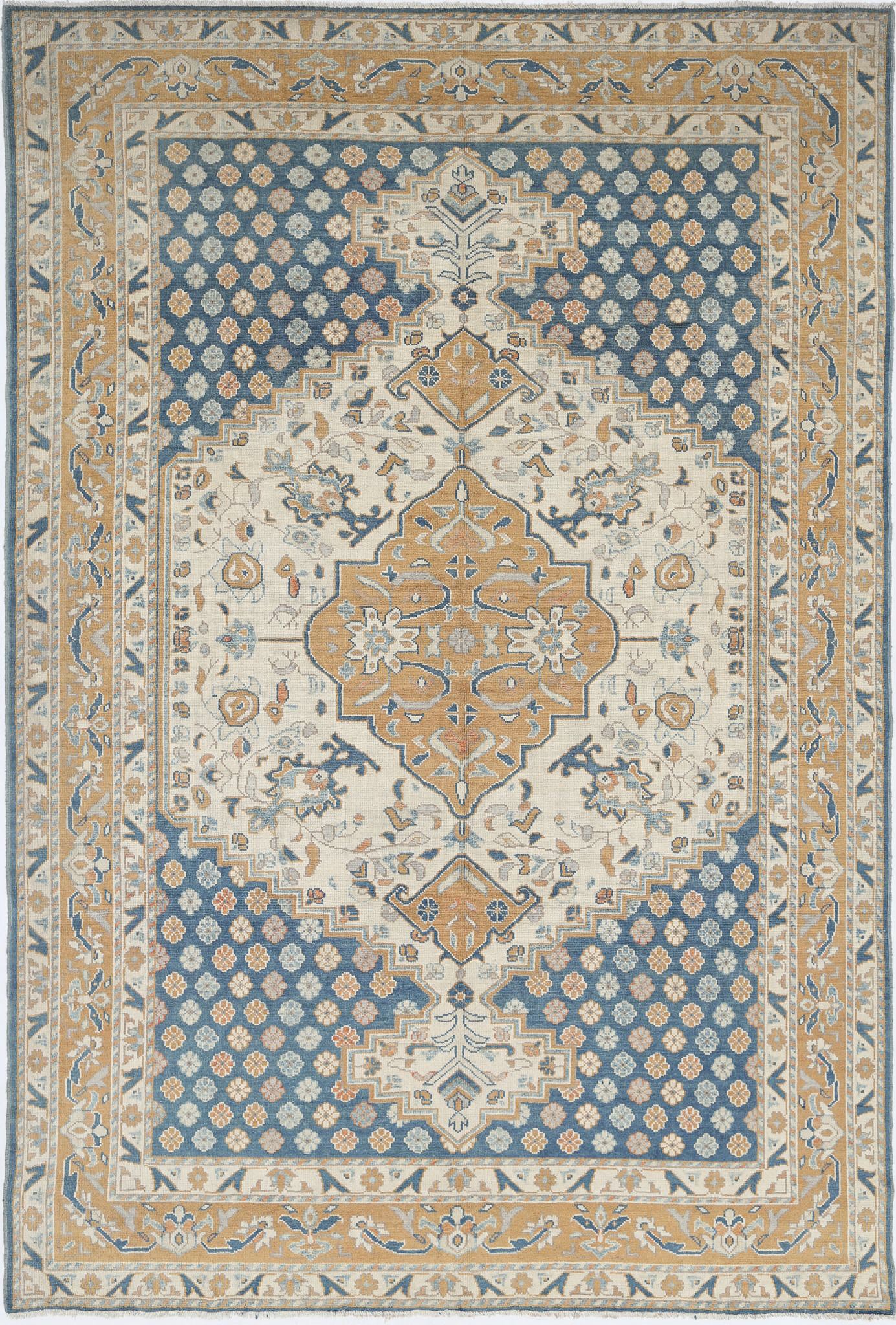 Hand Knotted Ziegler Farhan Gul Wool Rug - 7'0'' x 10'5''