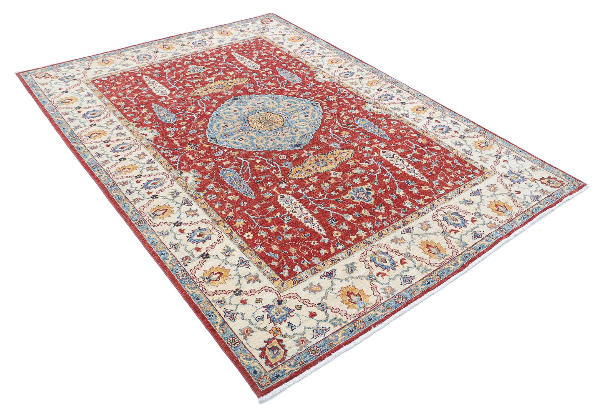 Hand Knotted Ziegler Farhan Wool Rug - 5'7'' x 7'9''