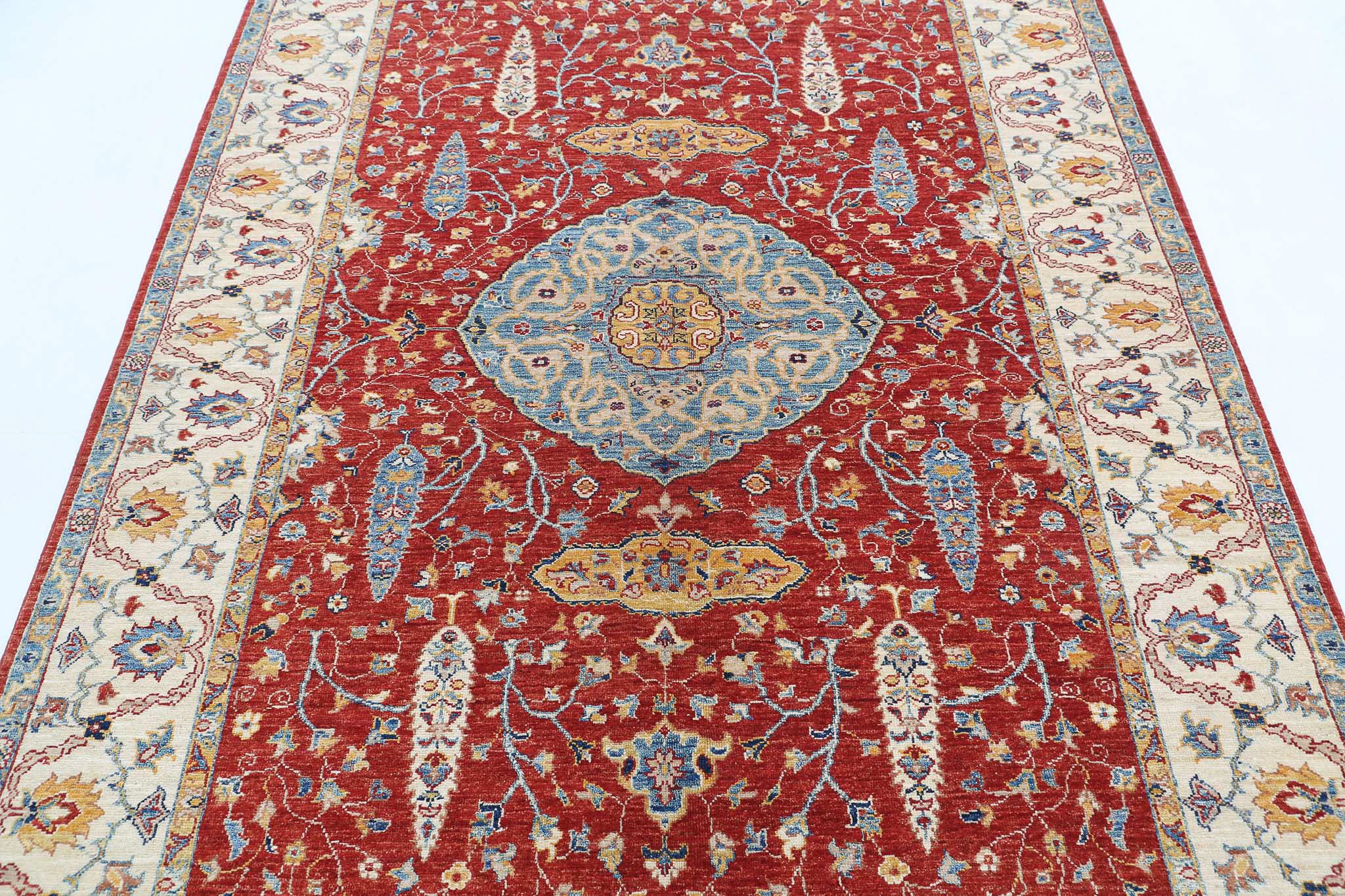 Hand Knotted Ziegler Farhan Wool Rug - 5'7'' x 7'9''