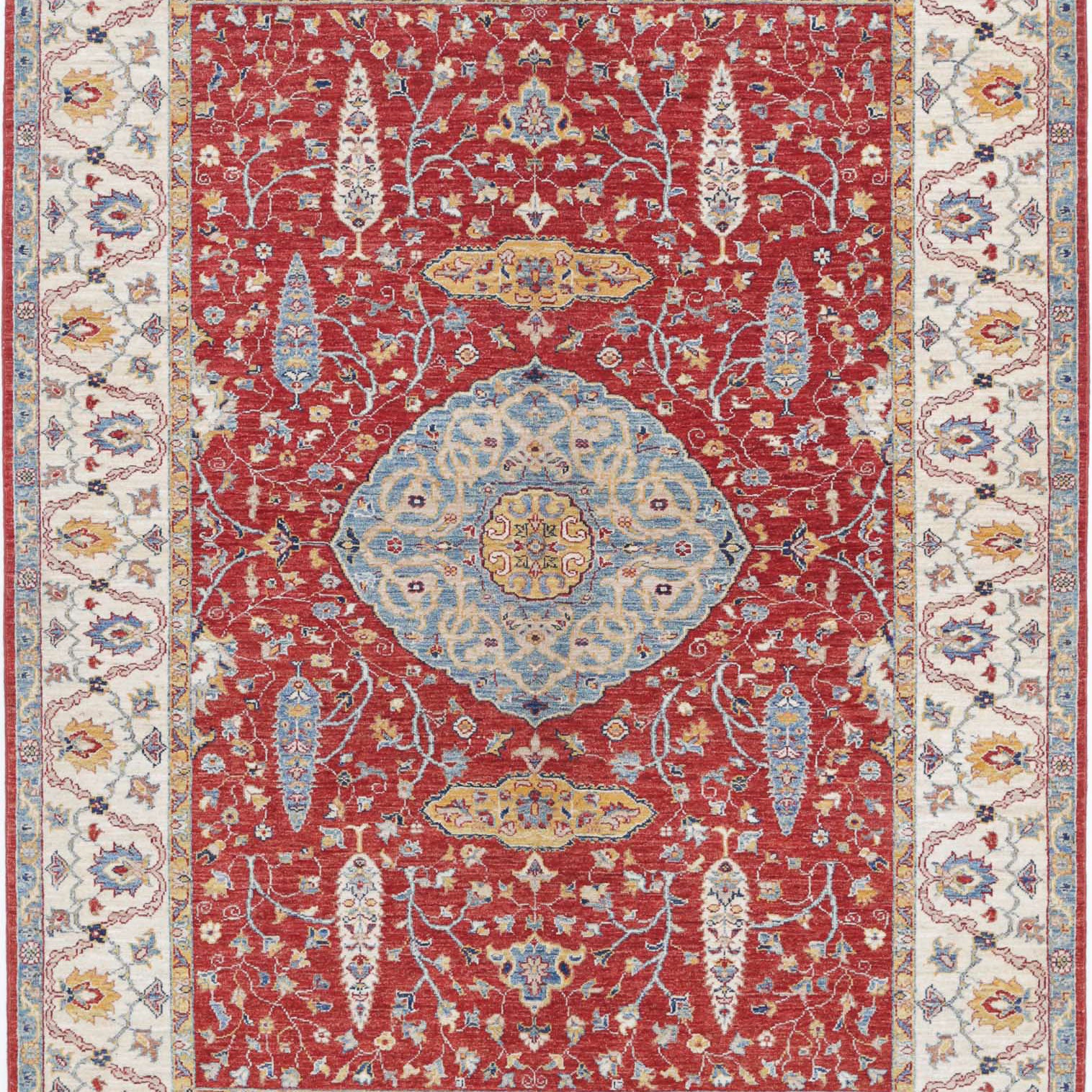 Hand Knotted Ziegler Farhan Wool Rug - 5'7'' x 7'9''