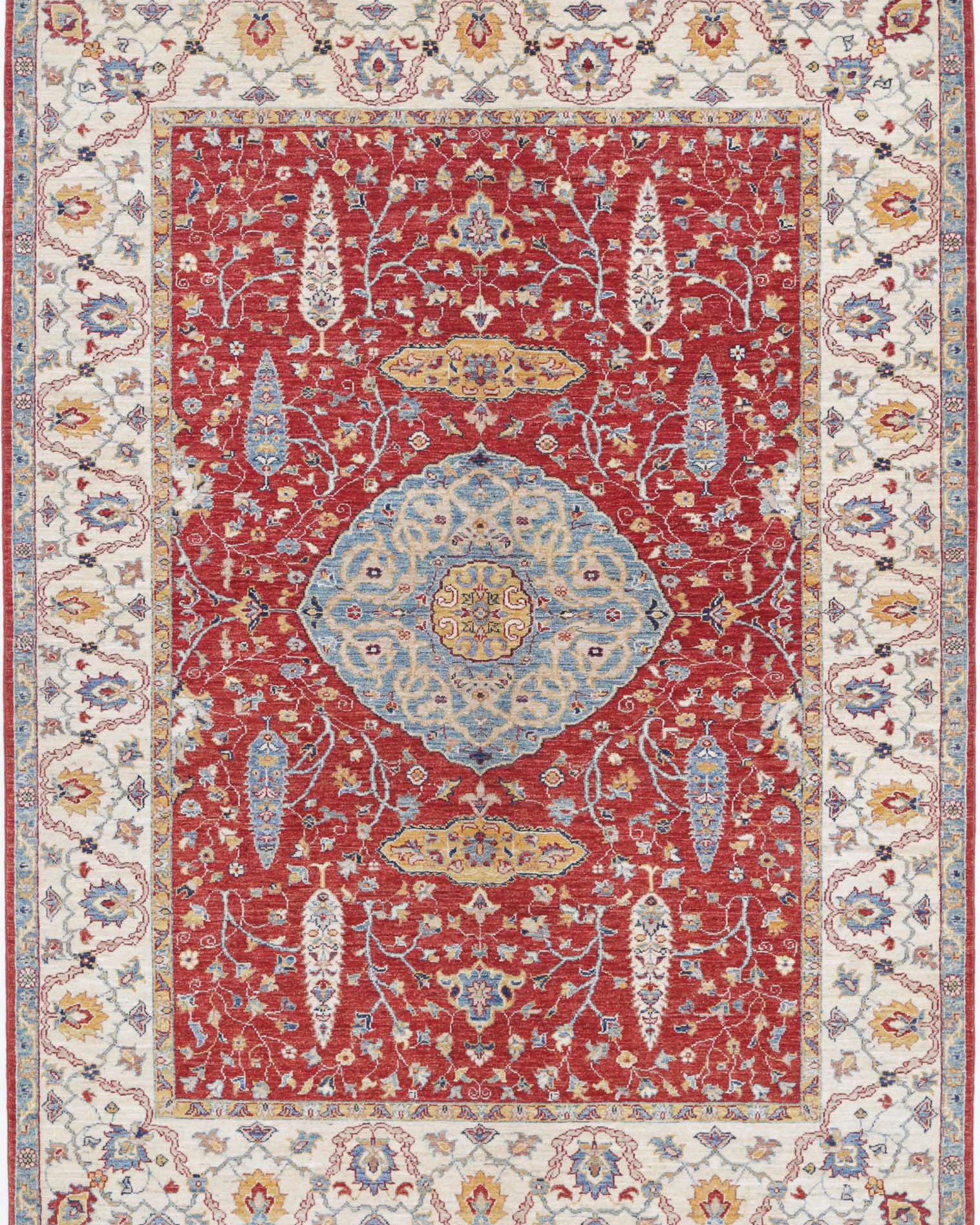 Hand Knotted Ziegler Farhan Wool Rug - 5'7'' x 7'9''