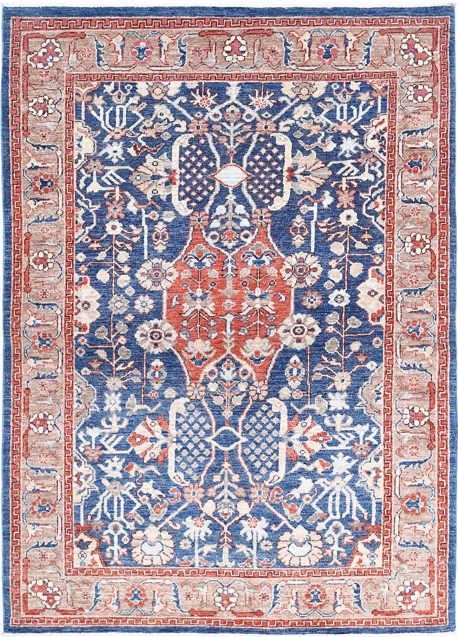 Hand Knotted Ziegler Farhan Wool Rug - 4'0'' x 5'9''