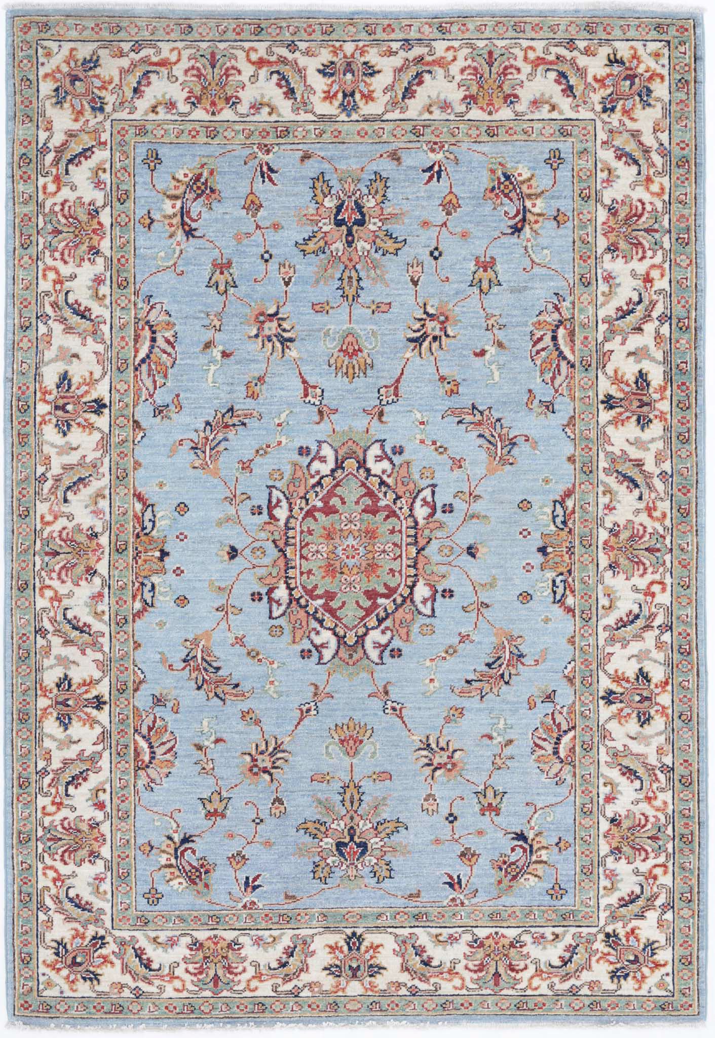 Hand Knotted Ziegler Farhan Wool Rug - 4'0'' x 5'9''