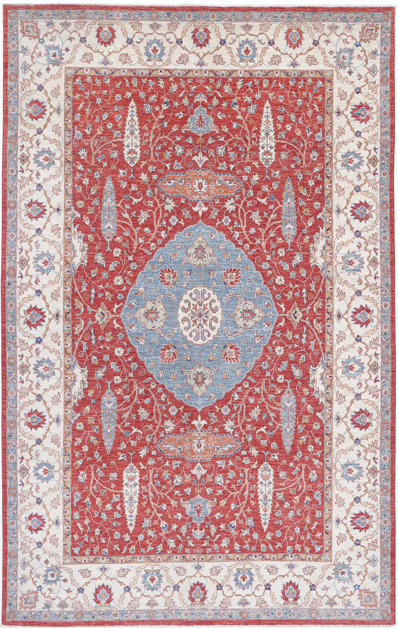 Hand Knotted Ziegler Farhan Wool Rug - 6'7'' x 10'5''