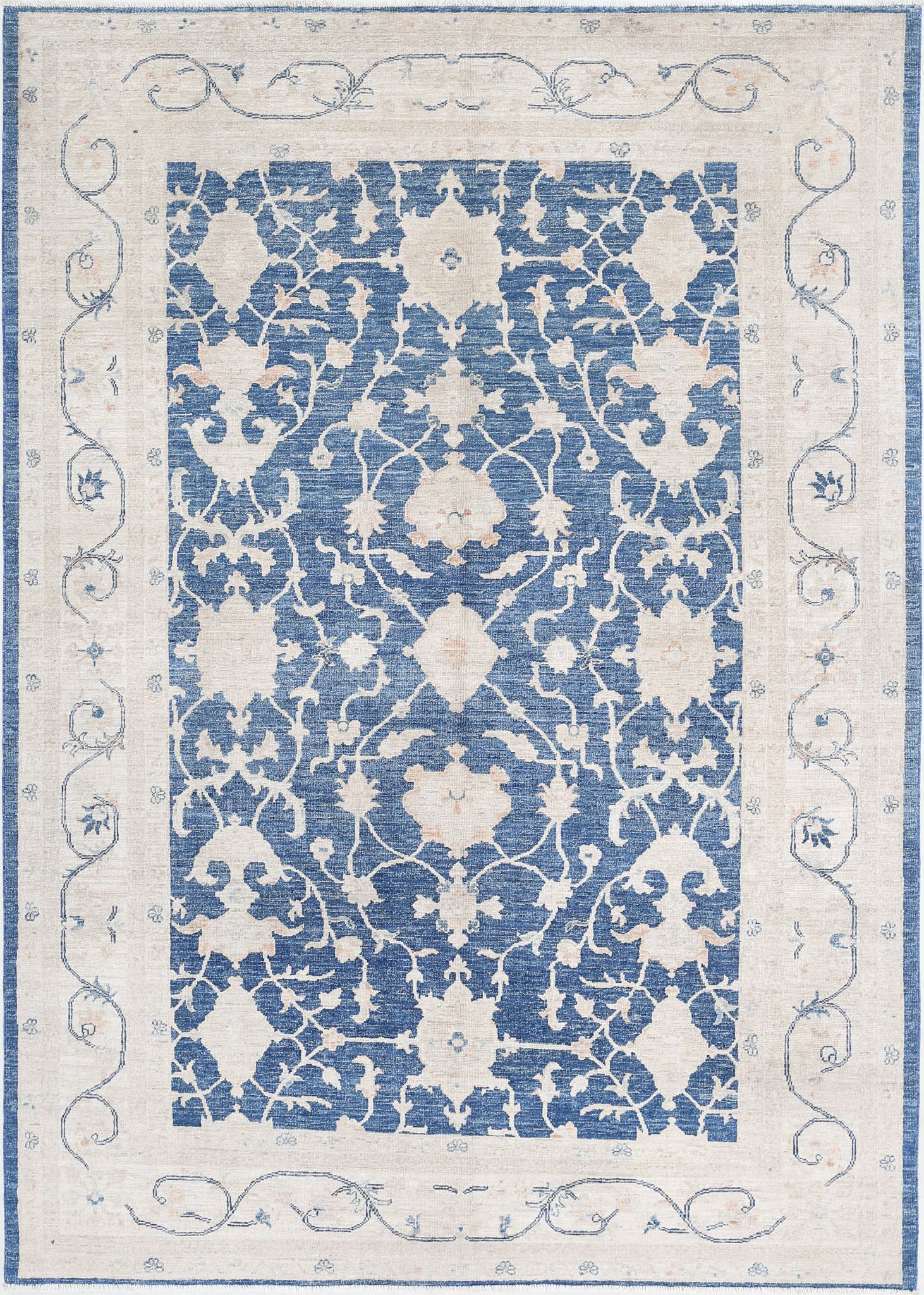 Hand Knotted Ziegler Farhan Wool Rug - 5'5'' x 7'7''