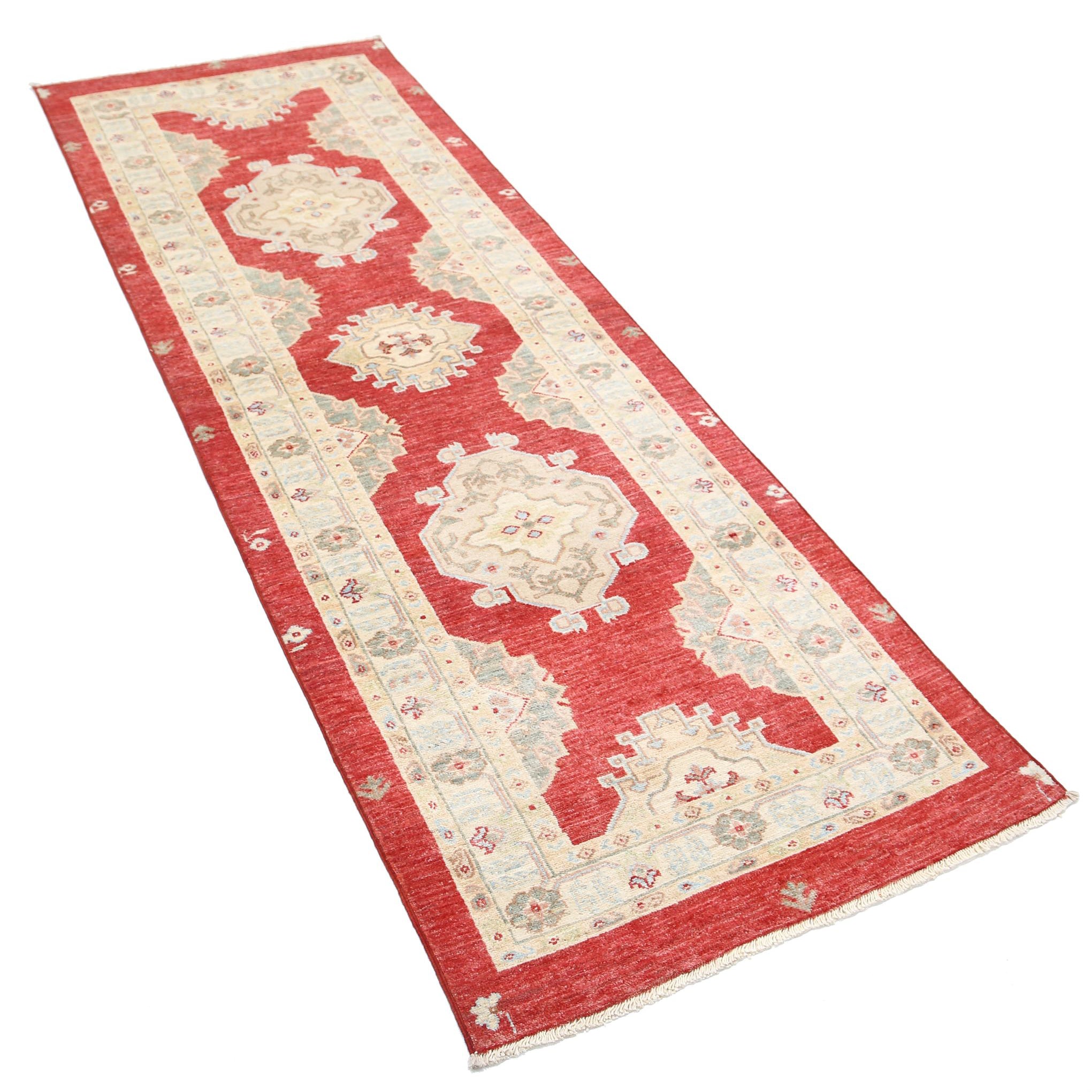 Alfombra de lana Ziegler Farhan anudada a mano - 2'7'' x 7'7''