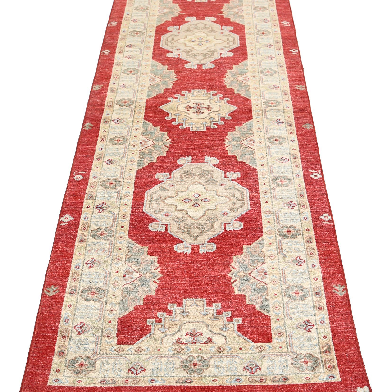 Alfombra de lana Ziegler Farhan anudada a mano - 2'7'' x 7'7''