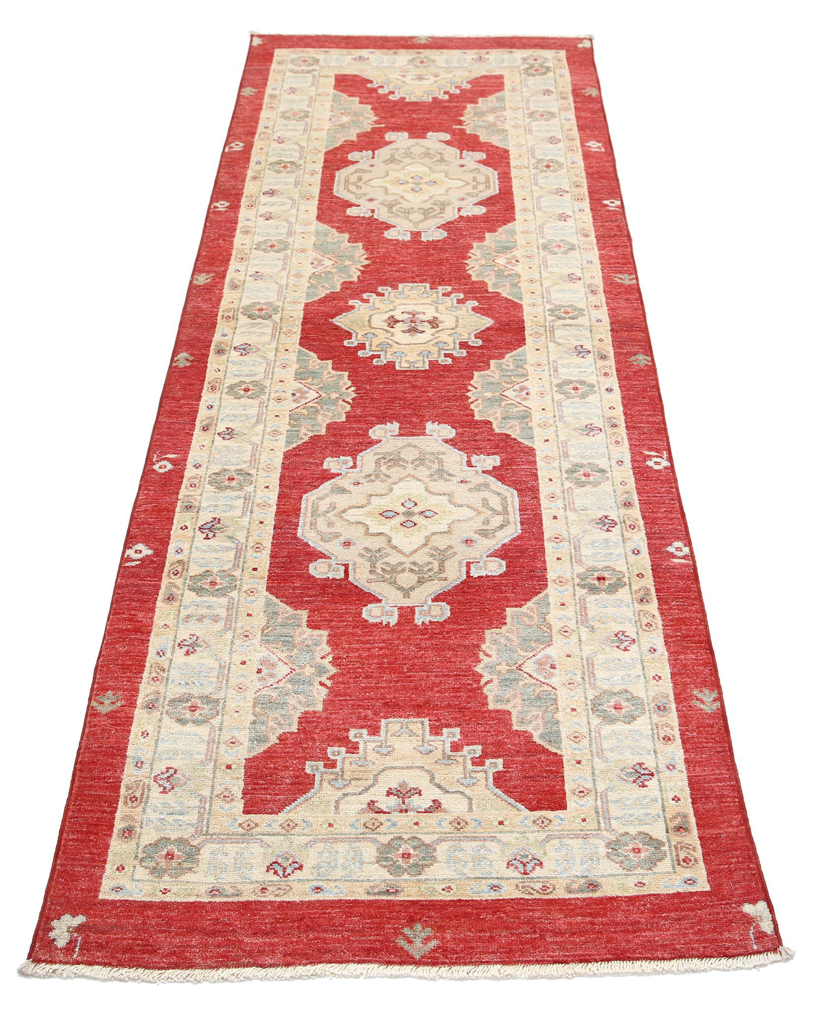 Alfombra de lana Ziegler Farhan anudada a mano - 2'7'' x 7'7''