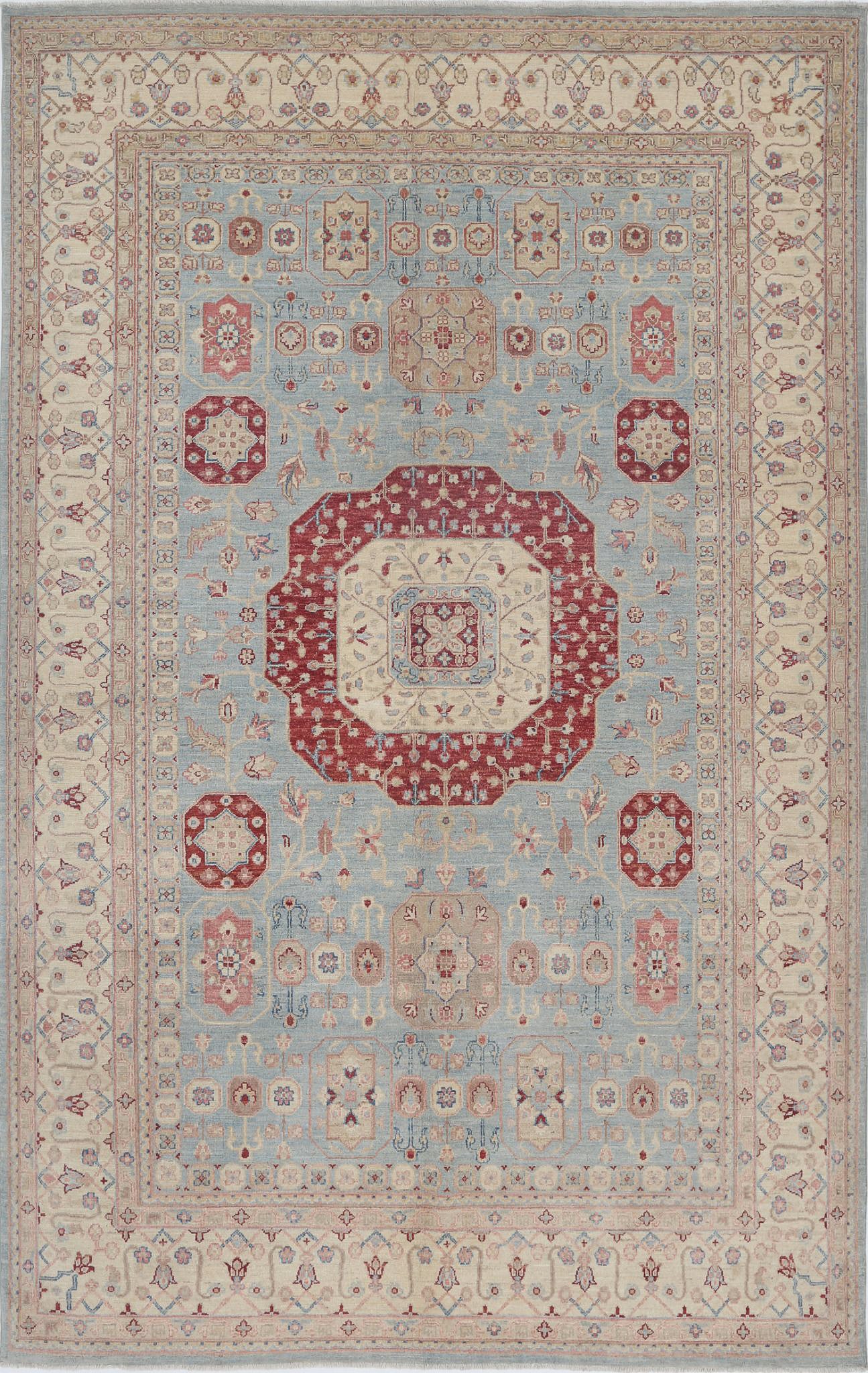 Hand Knotted Ziegler Farhan Wool Rug - 6'4'' x 10'0''