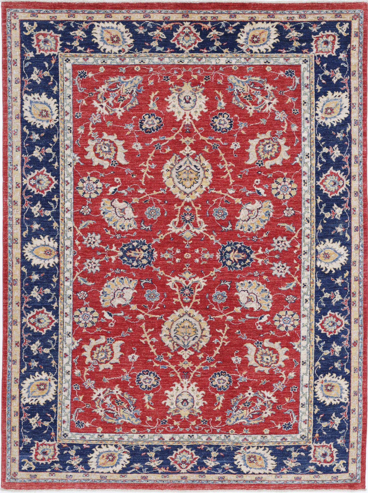 Hand Knotted Ziegler Farhan Wool Rug - 5'5'' x 7'4''