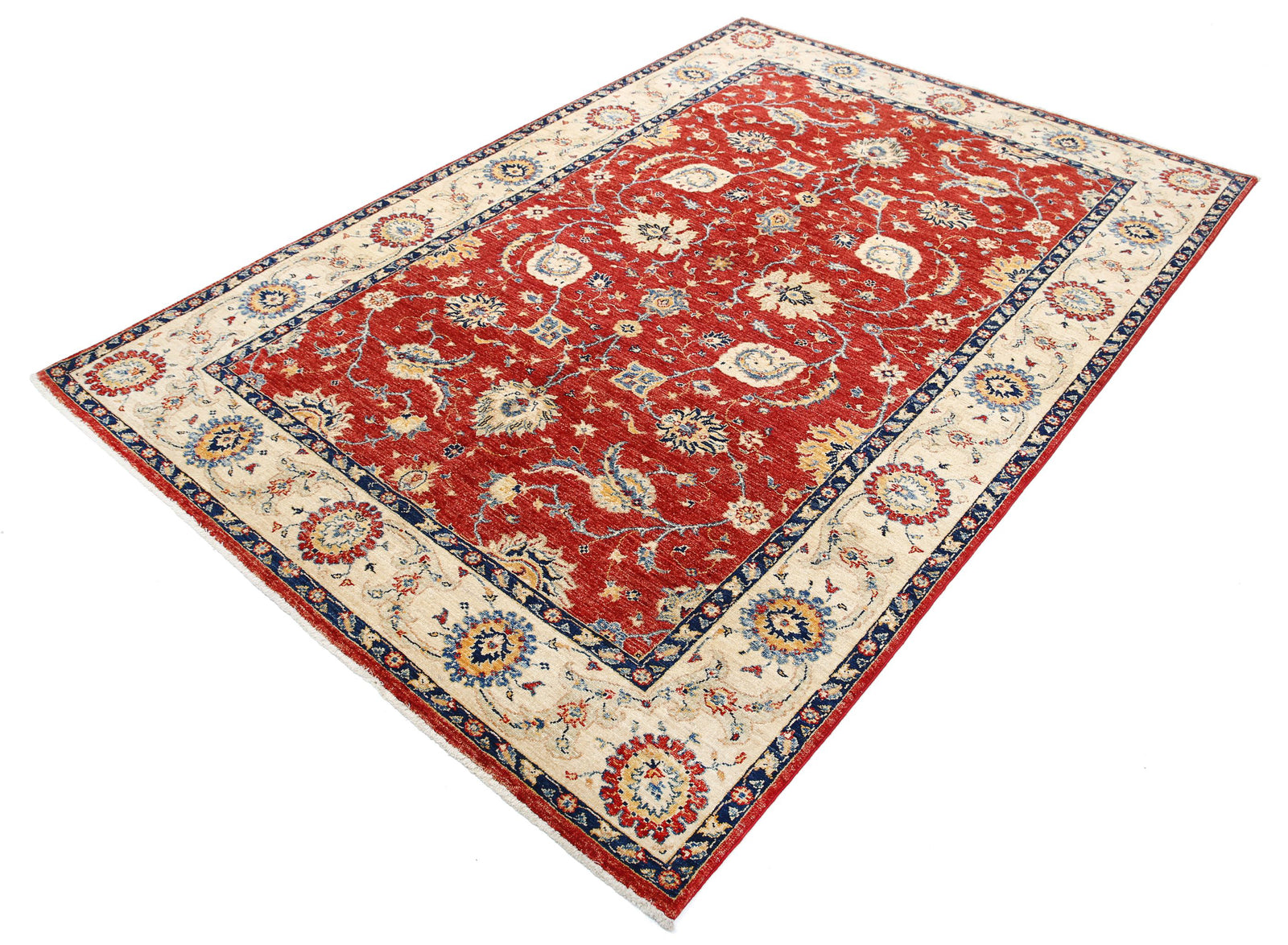 Hand Knotted Ziegler Farhan Wool Rug - 5'6'' x 8'3''