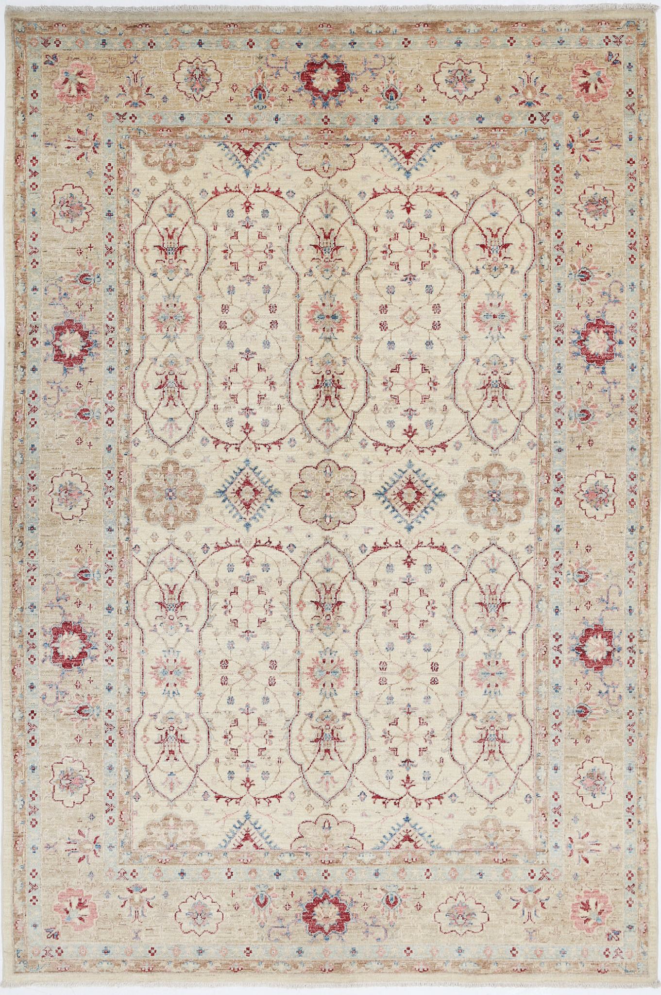 Hand Knotted Ziegler Farhan Wool Rug - 5'6'' x 8'3''