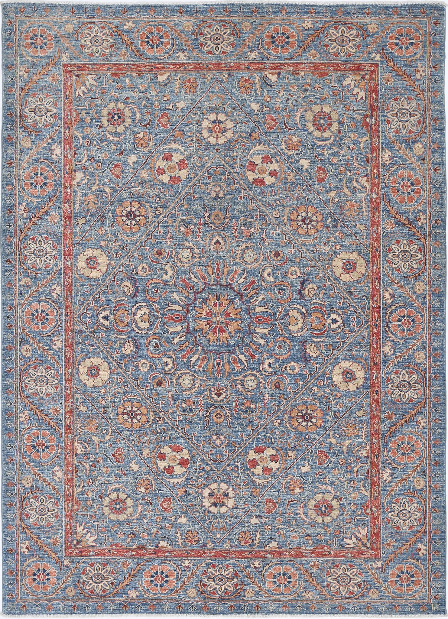 Hand Knotted Ziegler Farhan Wool Rug - 5'8'' x 7'10''