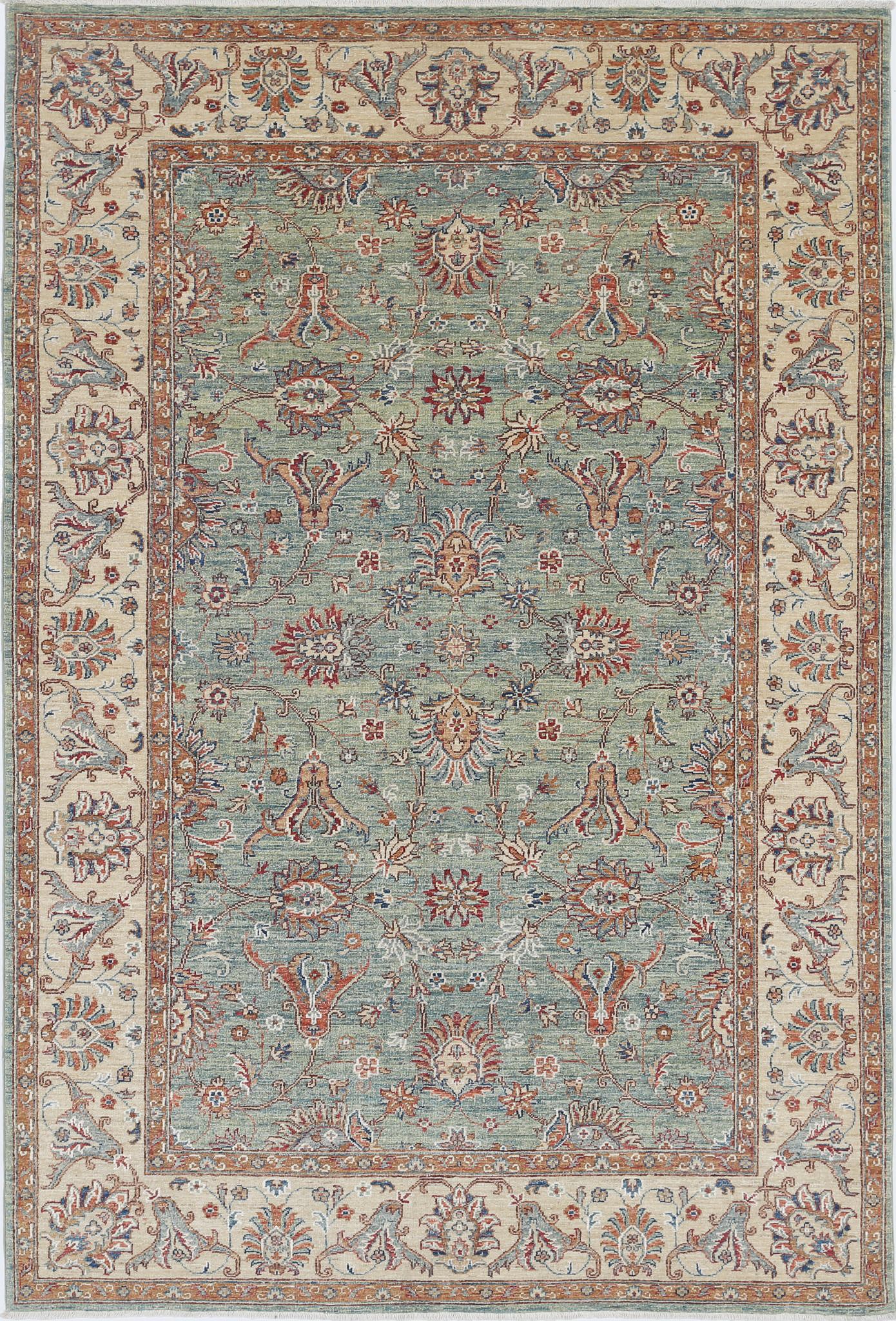 Hand Knotted Ziegler Farhan Wool Rug - 5'6'' x 8'2''