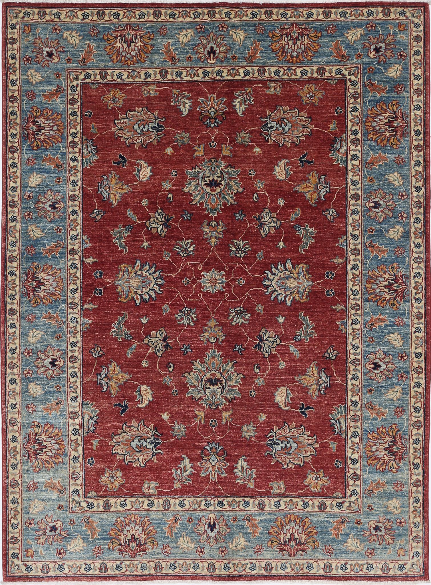 Hand Knotted Ziegler Farhan Wool Rug - 4'11'' x 6'5''