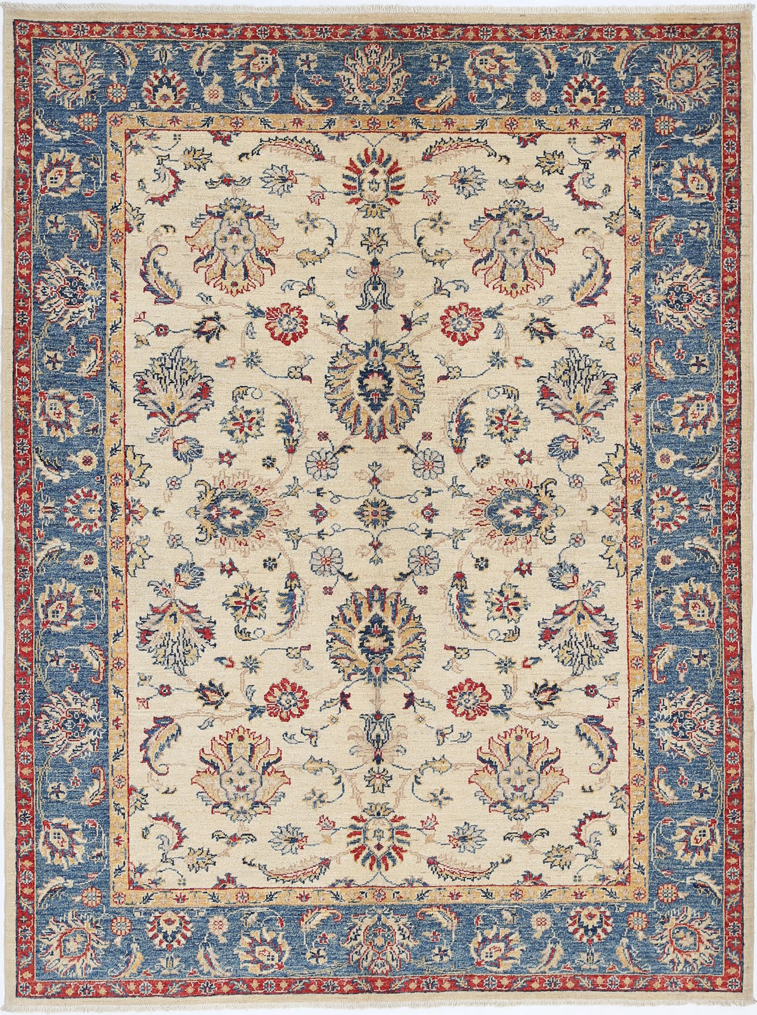 Hand Knotted Ziegler Farhan Wool Rug - 4'10'' x 6'7''