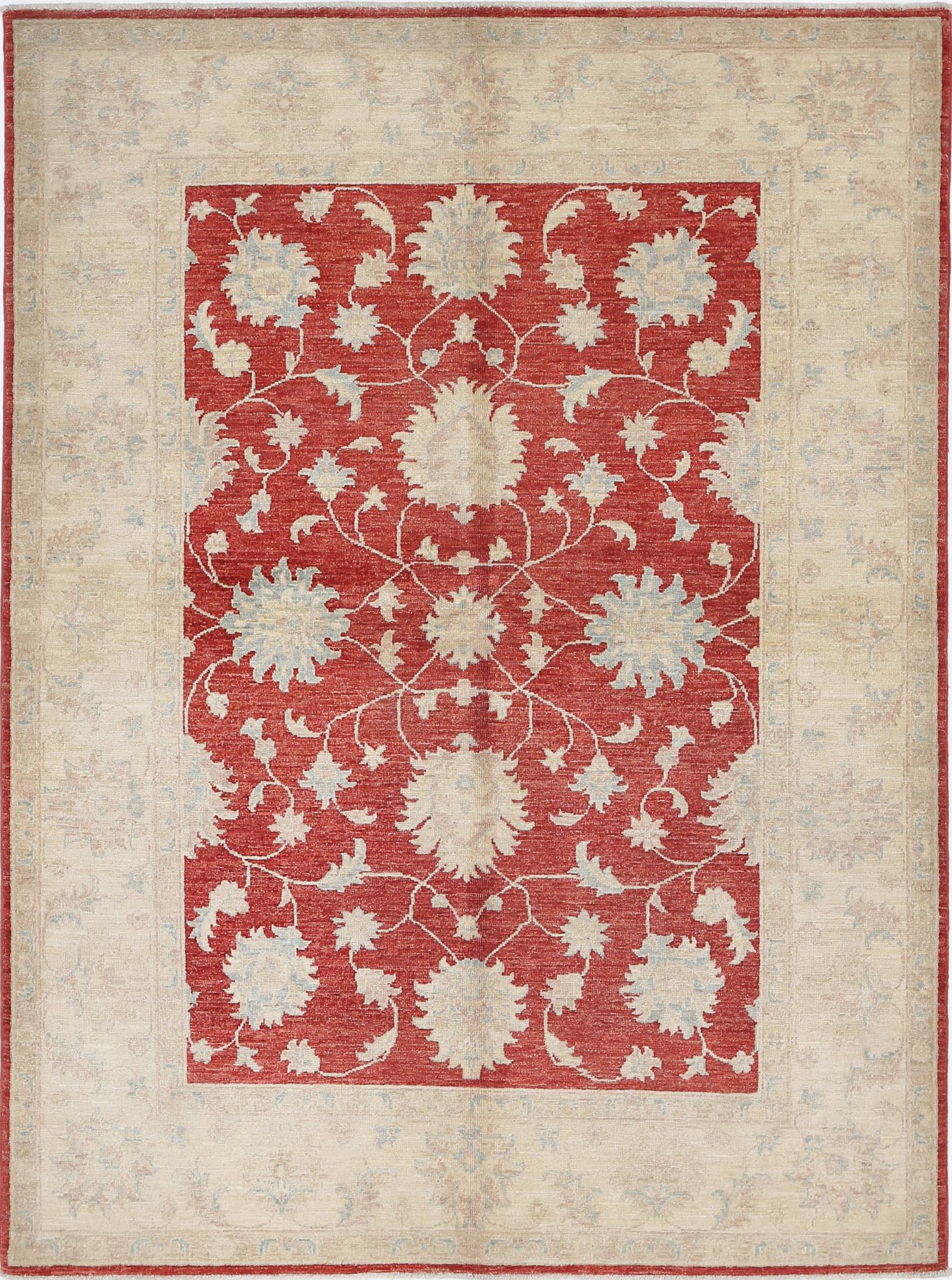 Hand Knotted Ziegler Farhan Wool Rug - 5'0'' x 6'9''